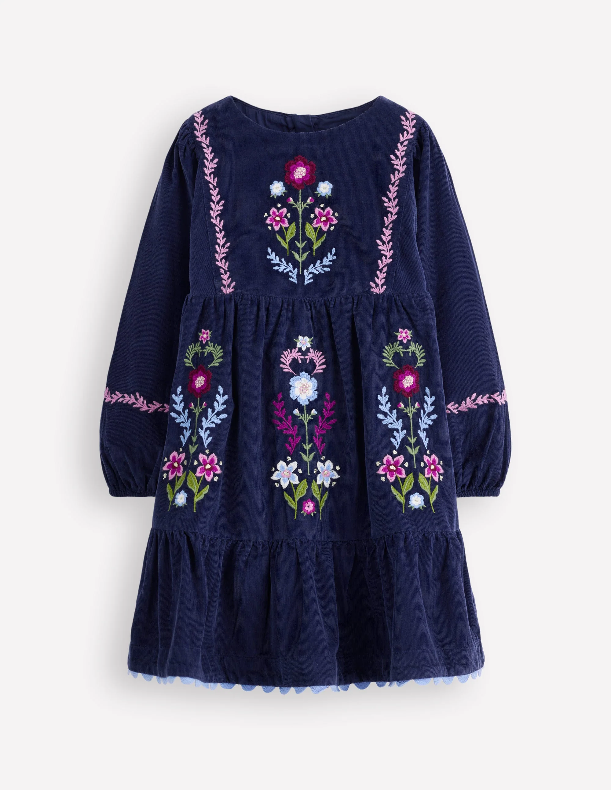 Clover Blouson-Cordkleid-Schuluniform-Marineblau