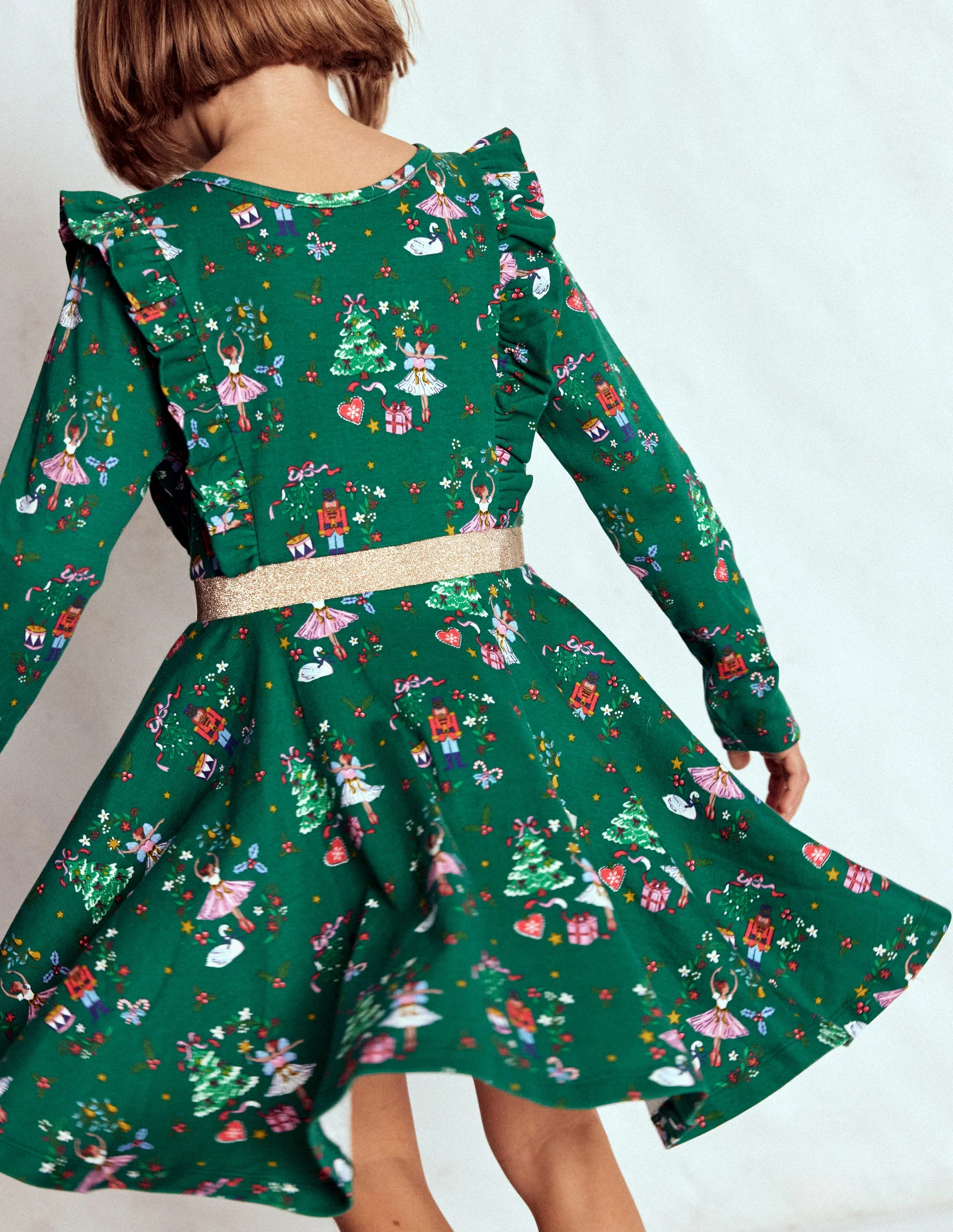 Cora Jerseykleid zum Herumwirbeln-Juwelengrün Nussknacker - Image 3