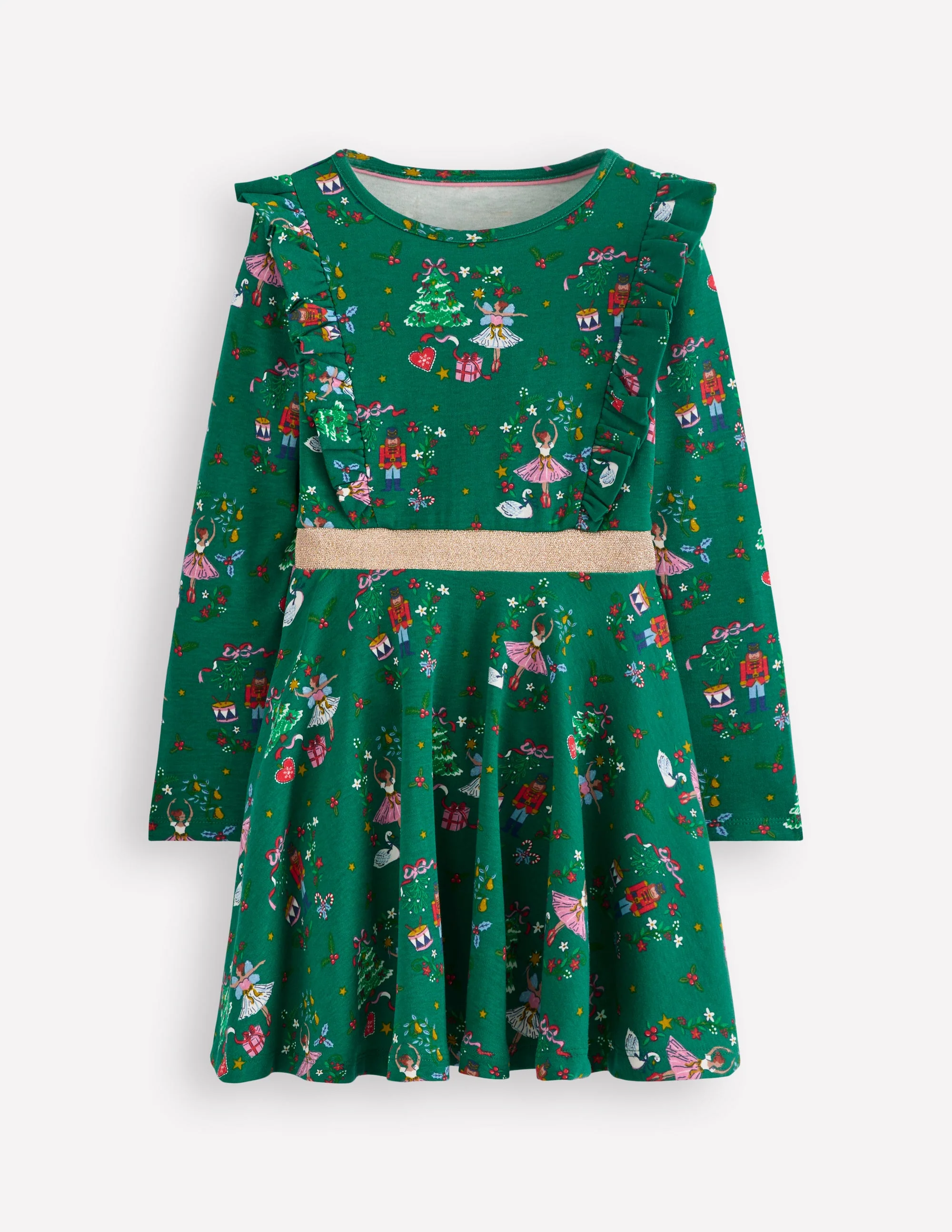 Cora Jerseykleid zum Herumwirbeln-Juwelengrün Nussknacker - Image 4
