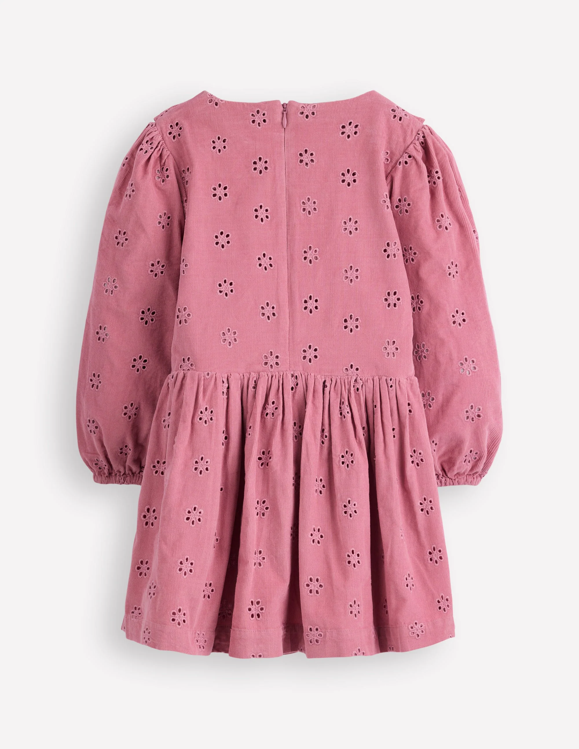 Cord-Kleid mit Lochstickerei-Rosa Schleier - Image 2