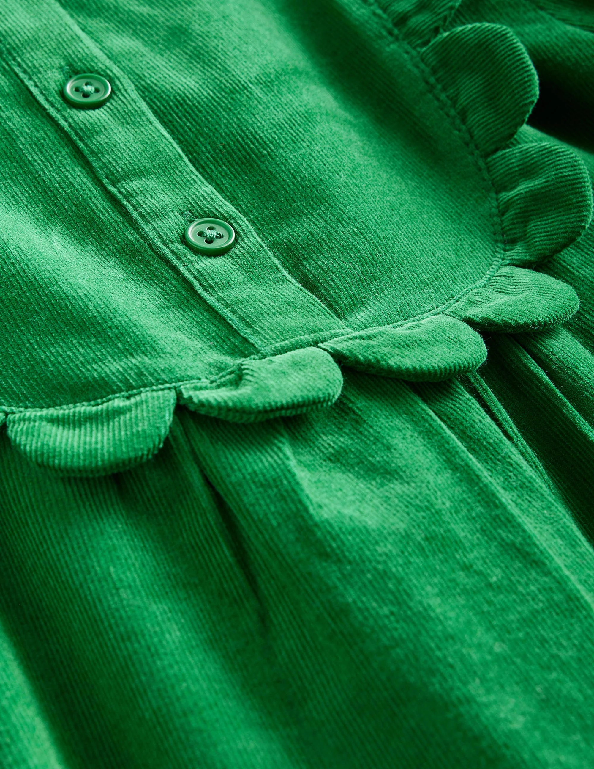Cordkleid mit Muschelsaum-Tiefgrün - Image 3