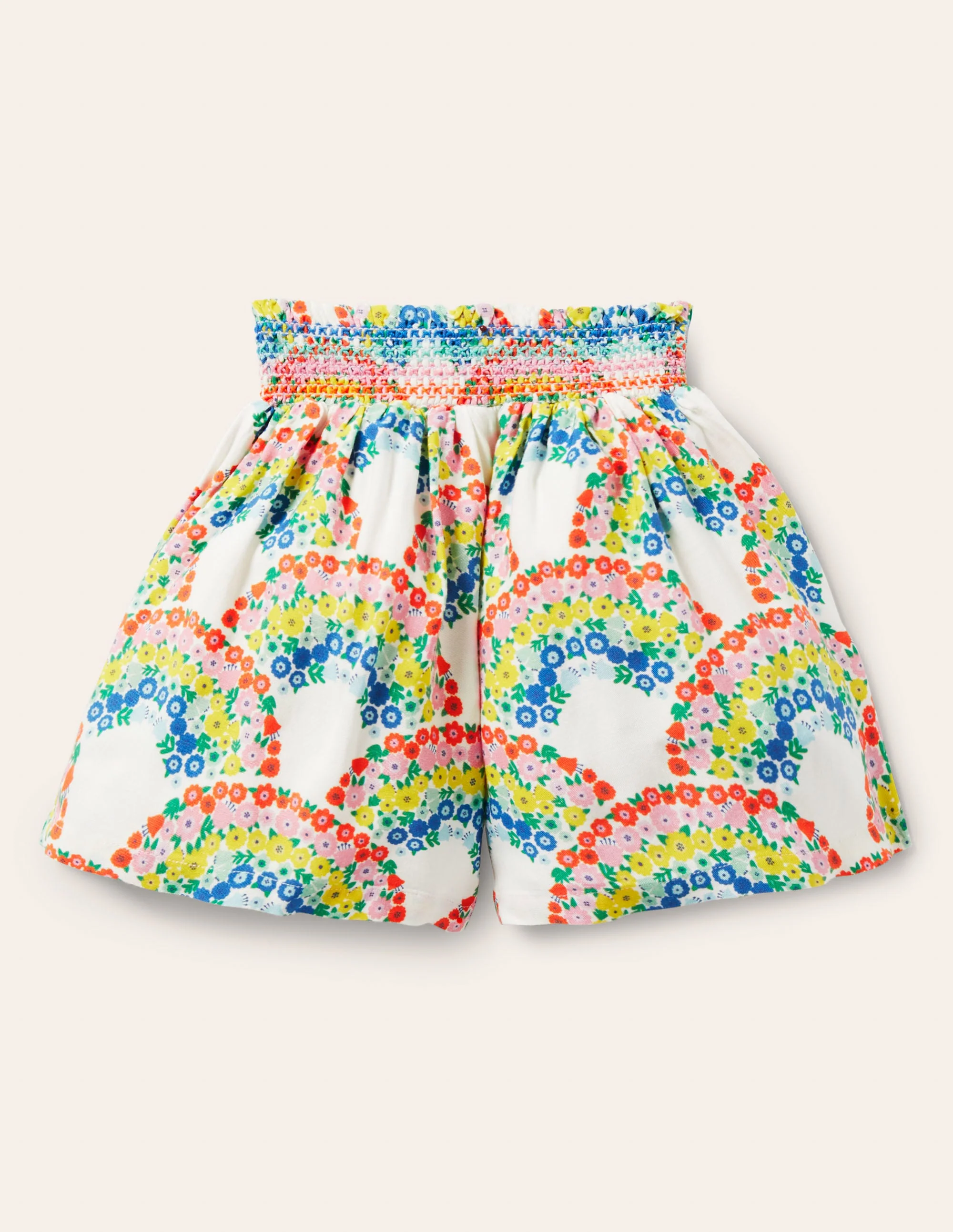 Culotte mit geraffter Taille-Bunt, Regenbogenblumen - Image 2