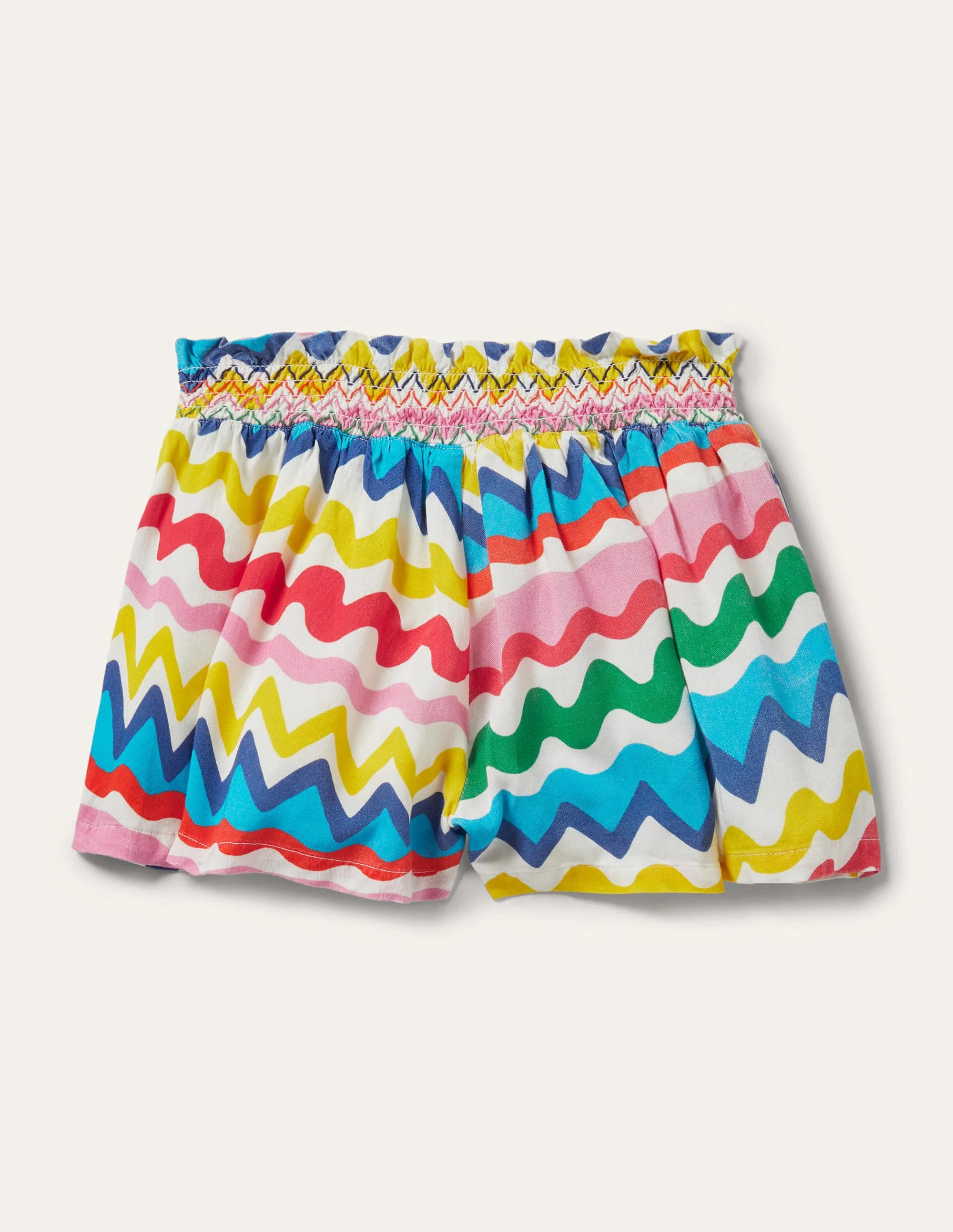 Culotte mit geraffter Taille-Bunt, Zackenlitzen - Image 2