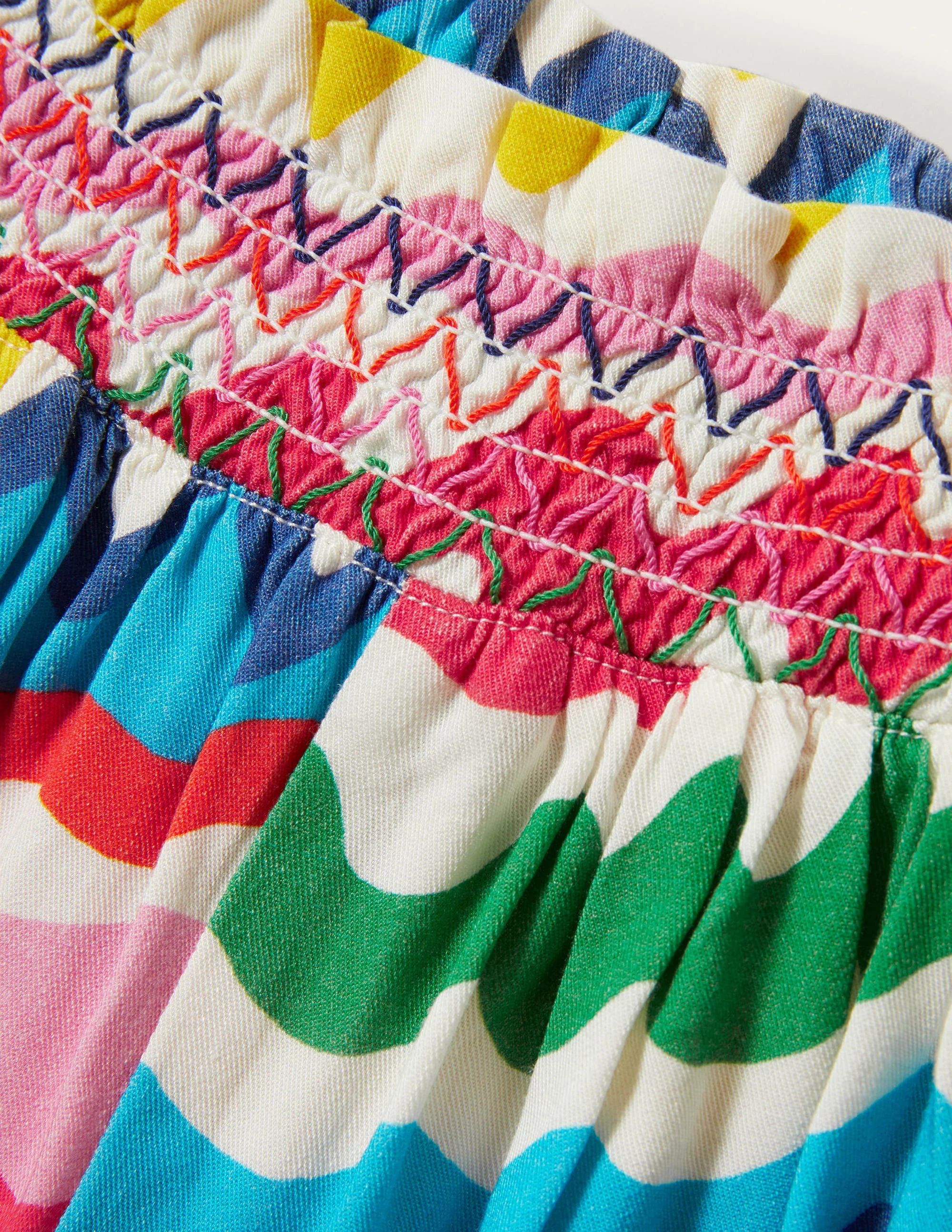 Culotte mit geraffter Taille-Bunt, Zackenlitzen - Image 3