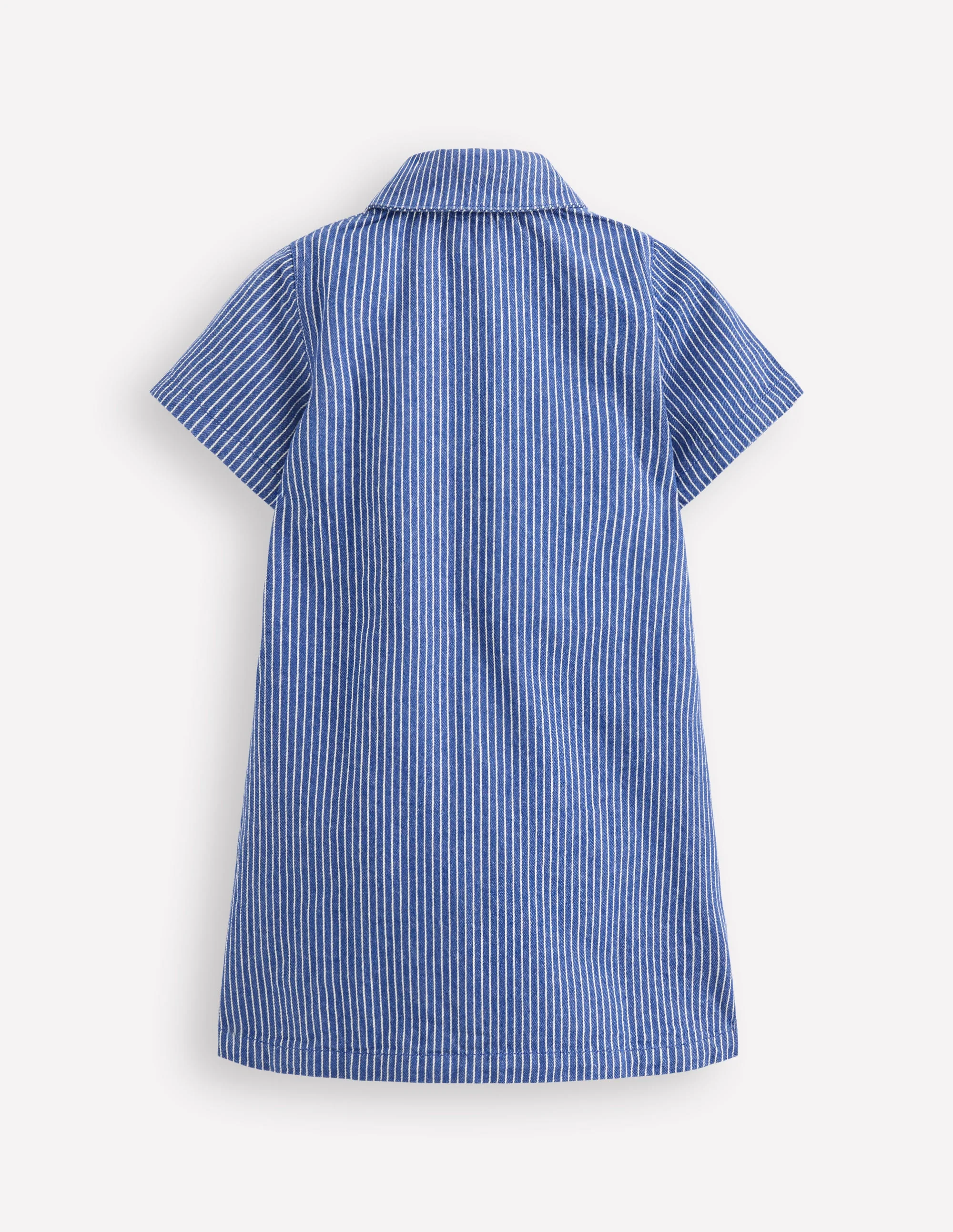 Denim-Hemdblusenkleid-Saphirblau Streifen - Image 2