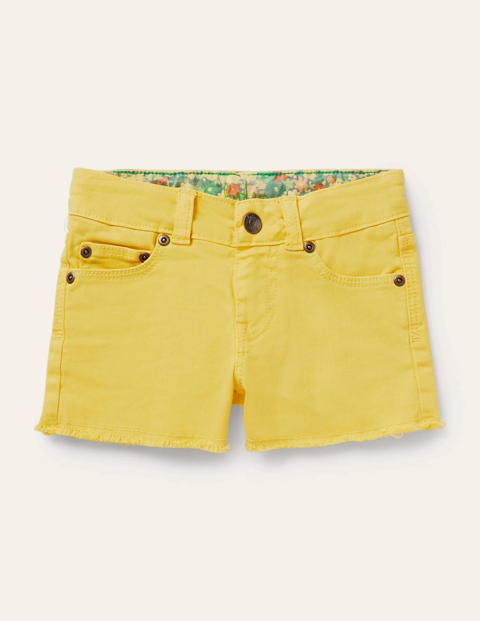 Denim-Shorts-Maisgelb