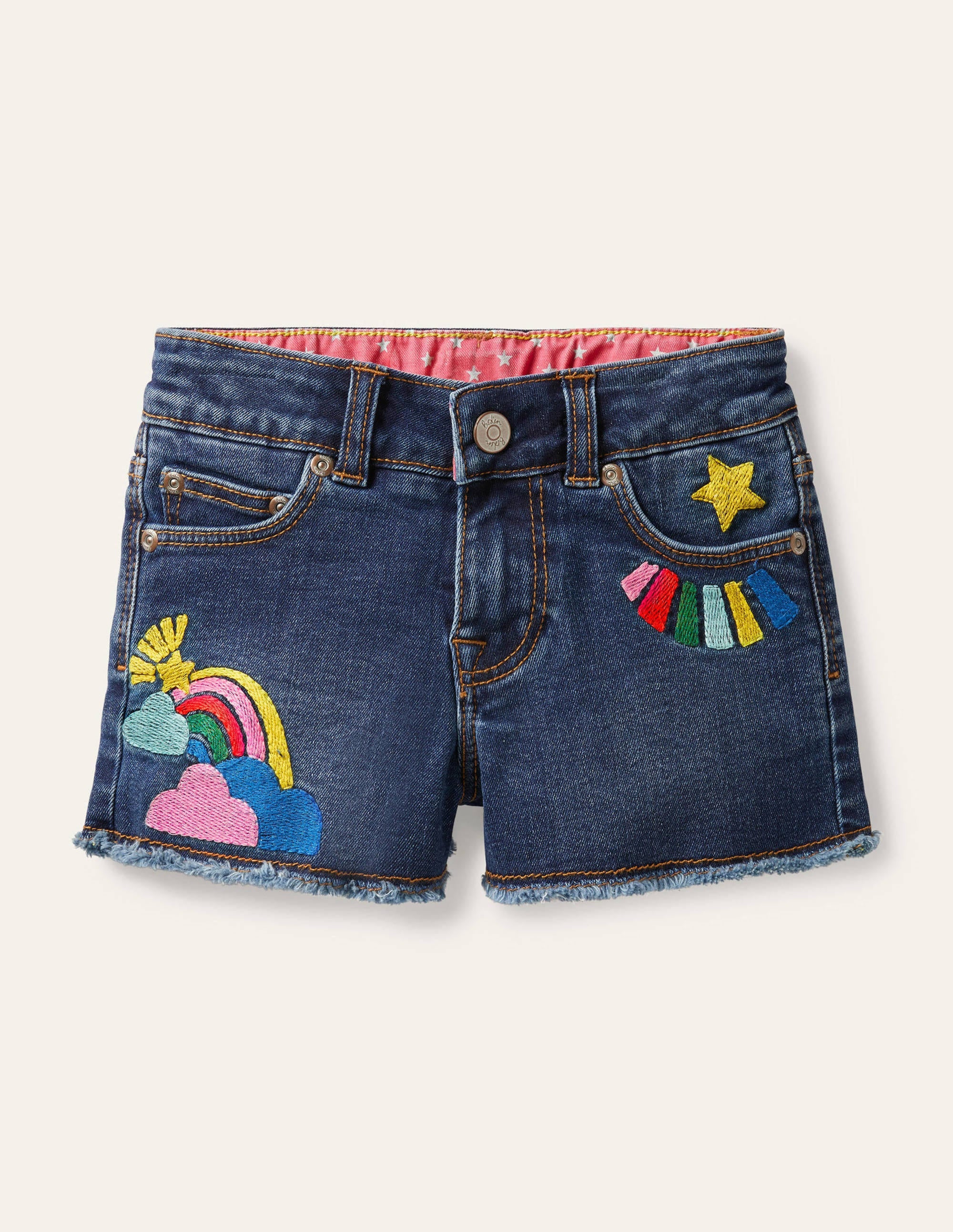 Denim-Shorts-Mittleres Vintageblau, Denim/Sterne