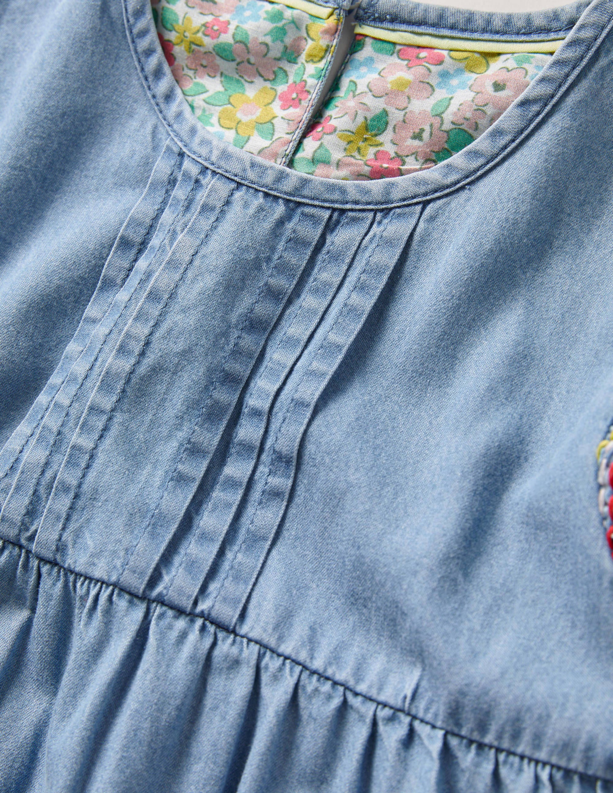 Denim-Tunika mit Regenbogennähten-Faux-Uni - Image 3