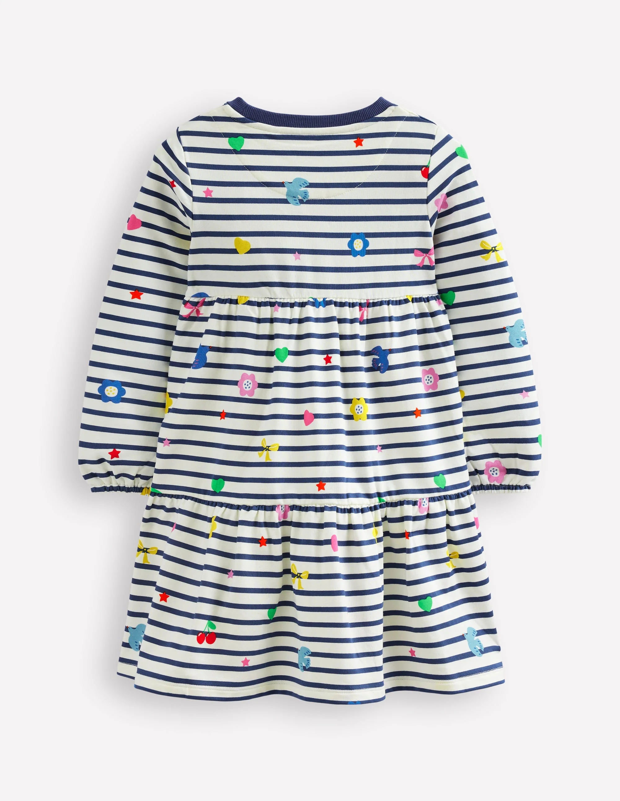 Dixie Gestuftes Sweatshirtkleid-Marineblau/ Naturweiß Streifen - Image 2