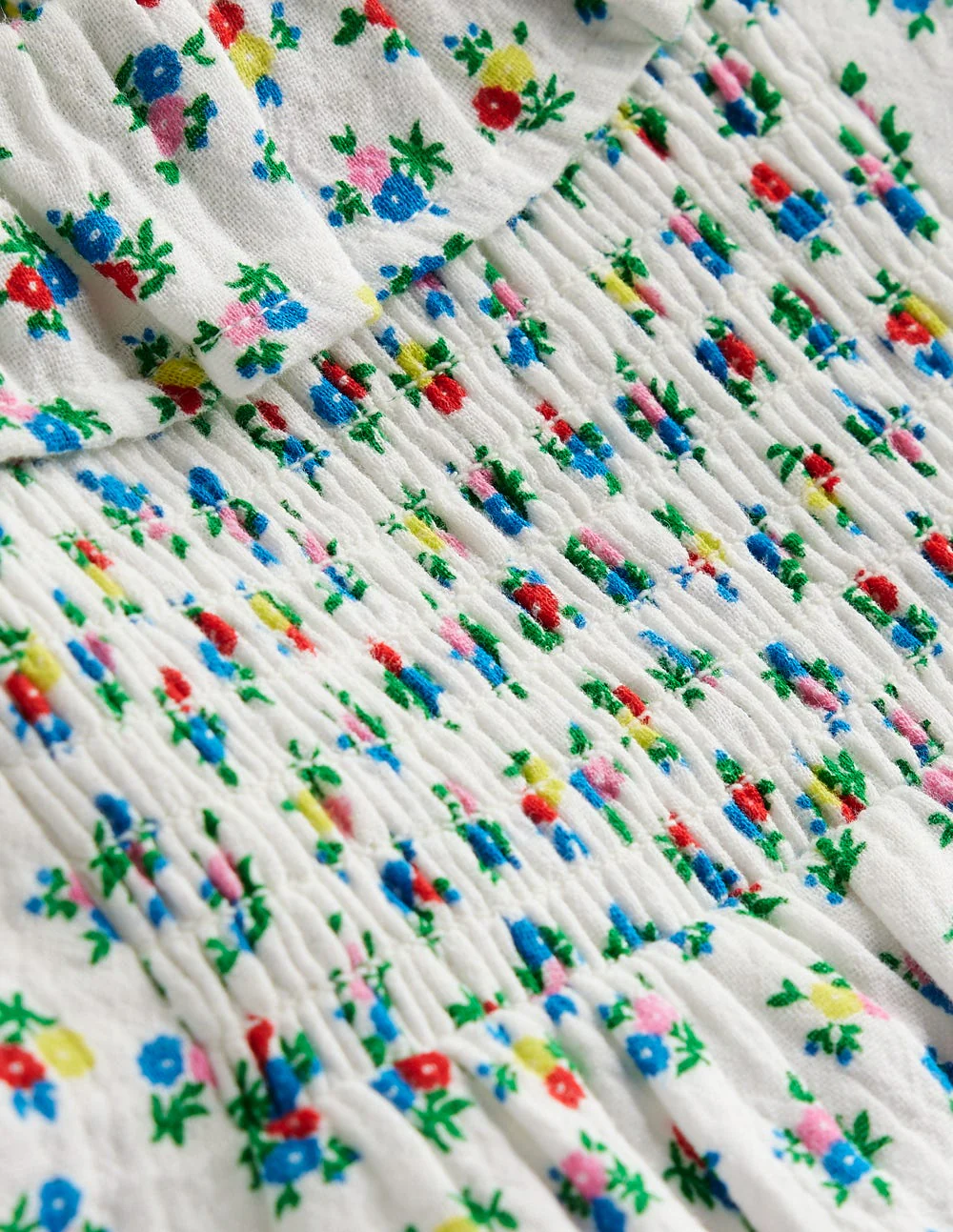 Doppeltuch-Bluse mit Muster-Naturweiß Kleines Blumenmuster - Image 3