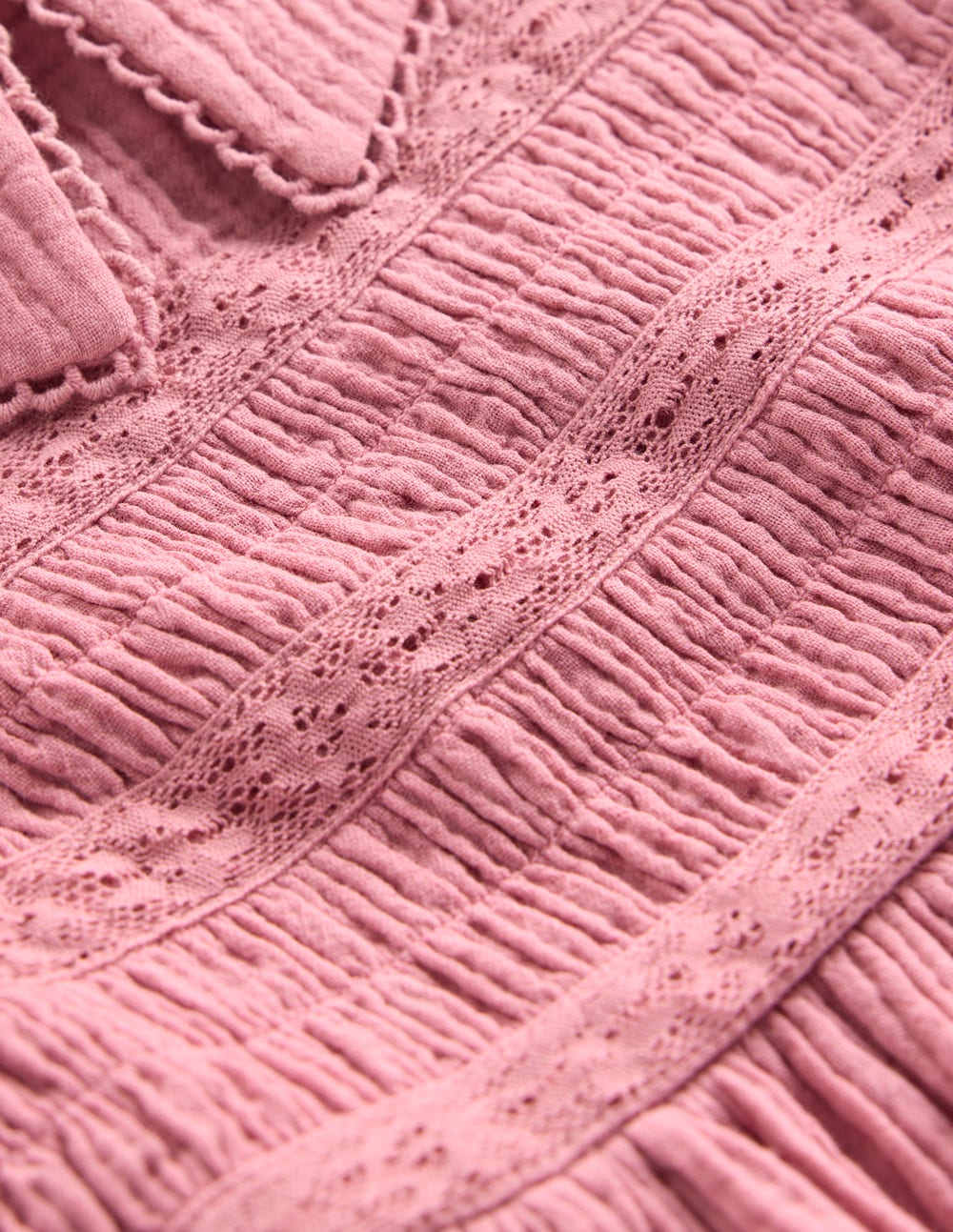 Doppeltuch-Kleid mit Kragen-Rosa Heide - Image 3