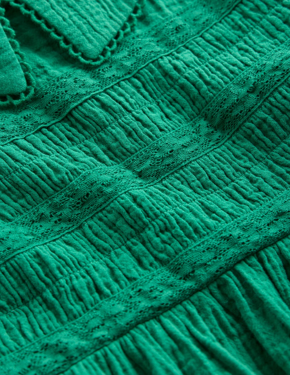 Doppeltuch-Kleid mit Kragen-Waldgrün - Image 3