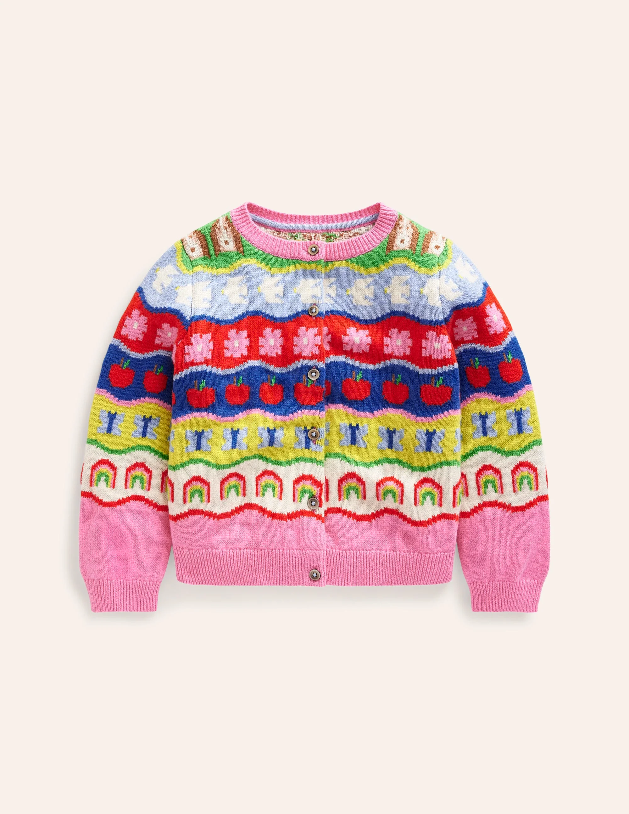 Edie Fair-Isle-Strickjacke-Arc-en-ciel multi - Image 2