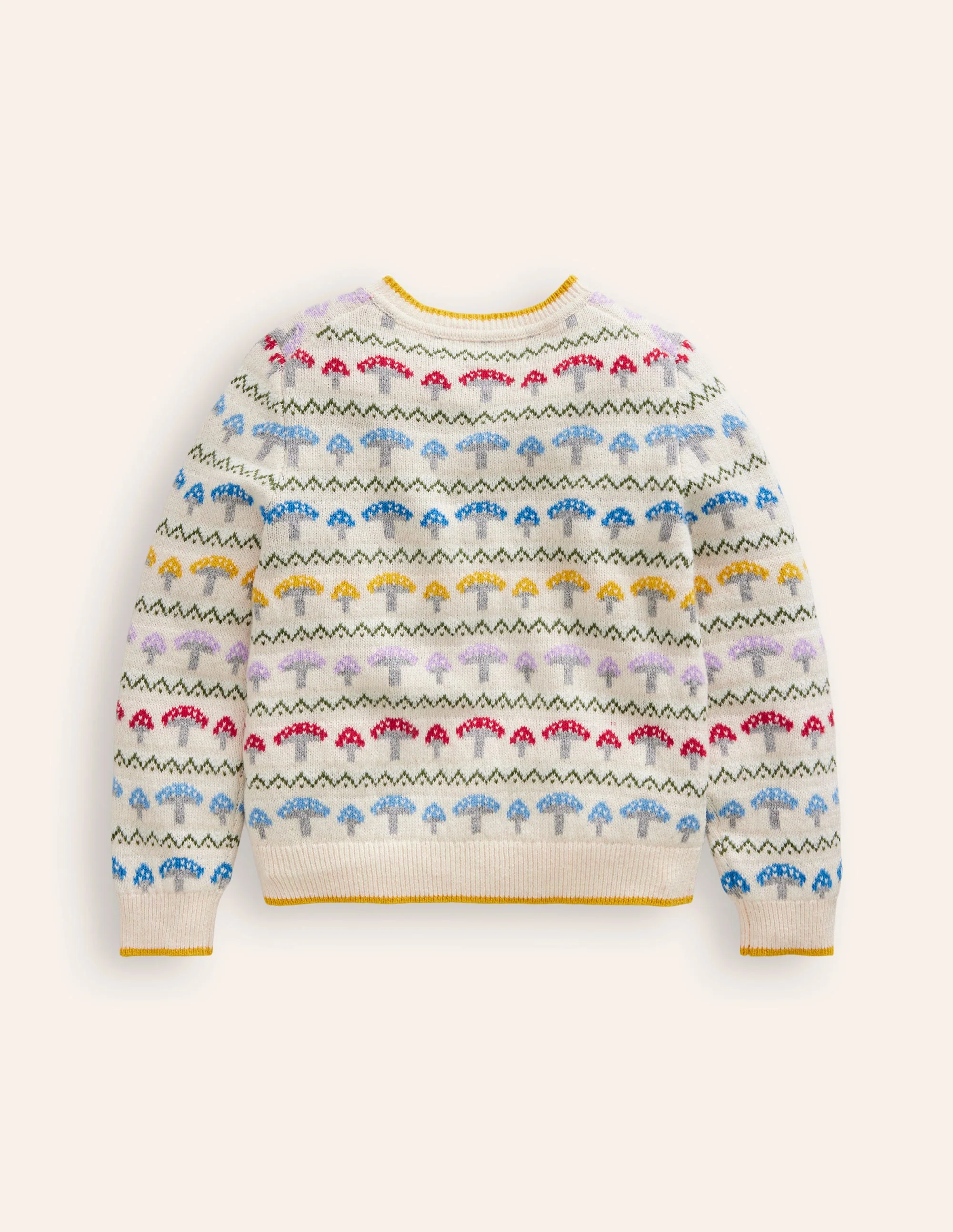 Edie Fair-Isle-Strickjacke-Beige Fliegenpilz Fair-Isle - Image 2