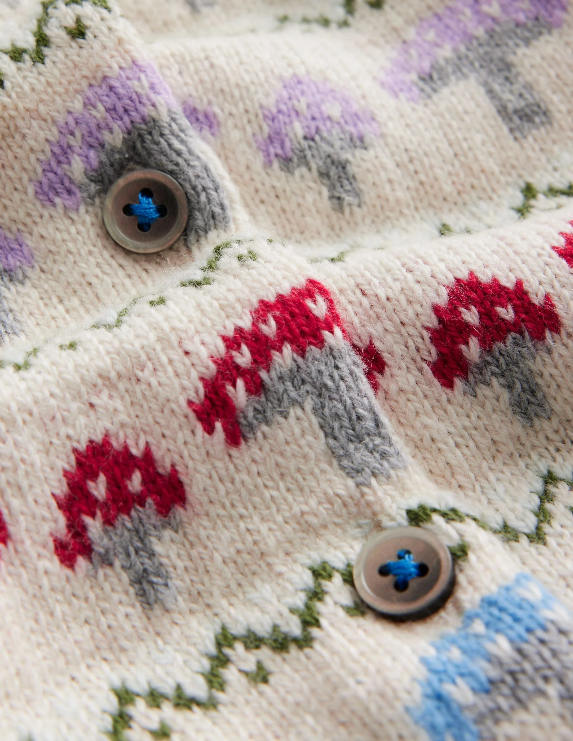 Edie Fair-Isle-Strickjacke-Beige Fliegenpilz Fair-Isle - Image 3