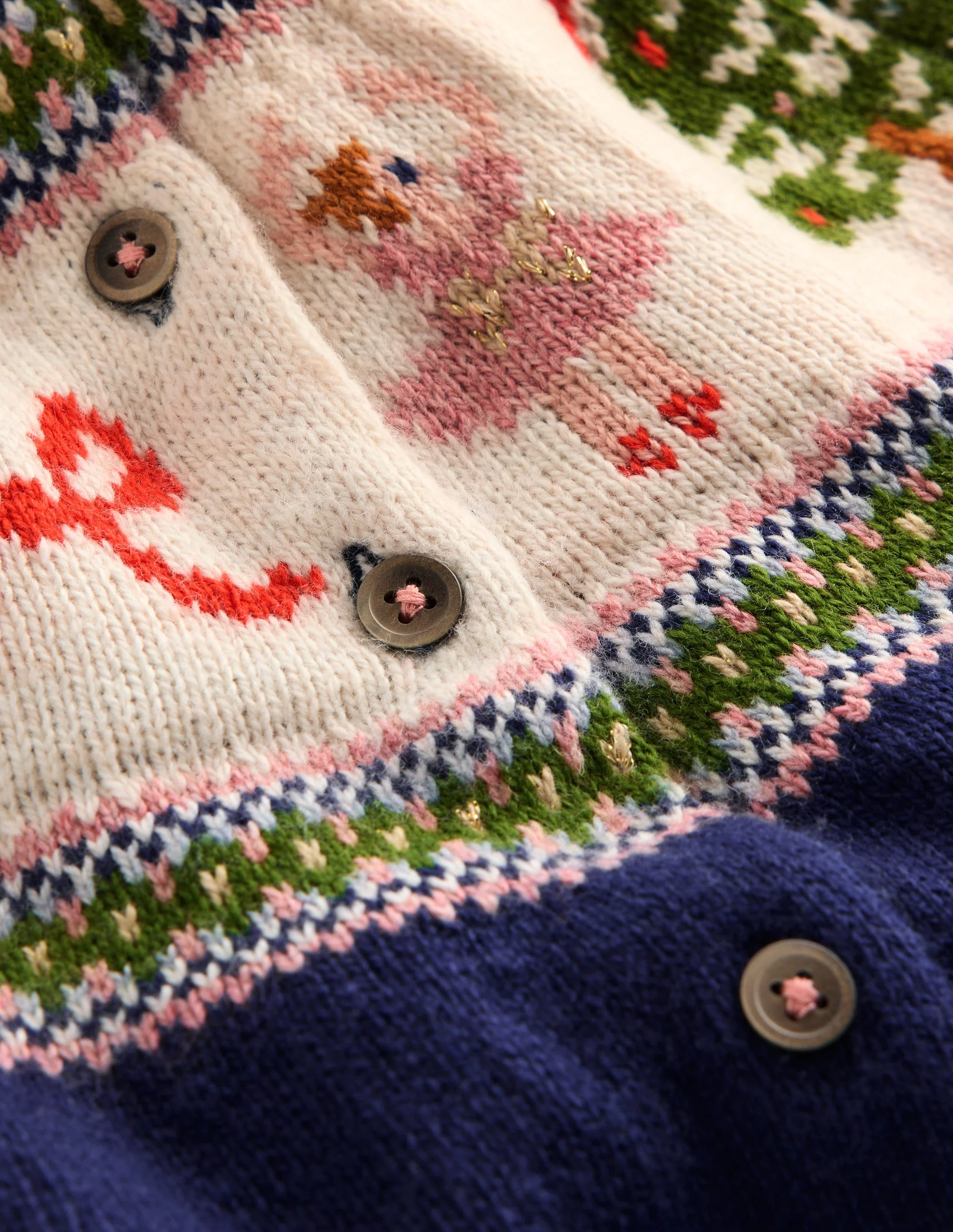 Edie Fair-Isle-Strickjacke-Blau Nussknacker - Image 3