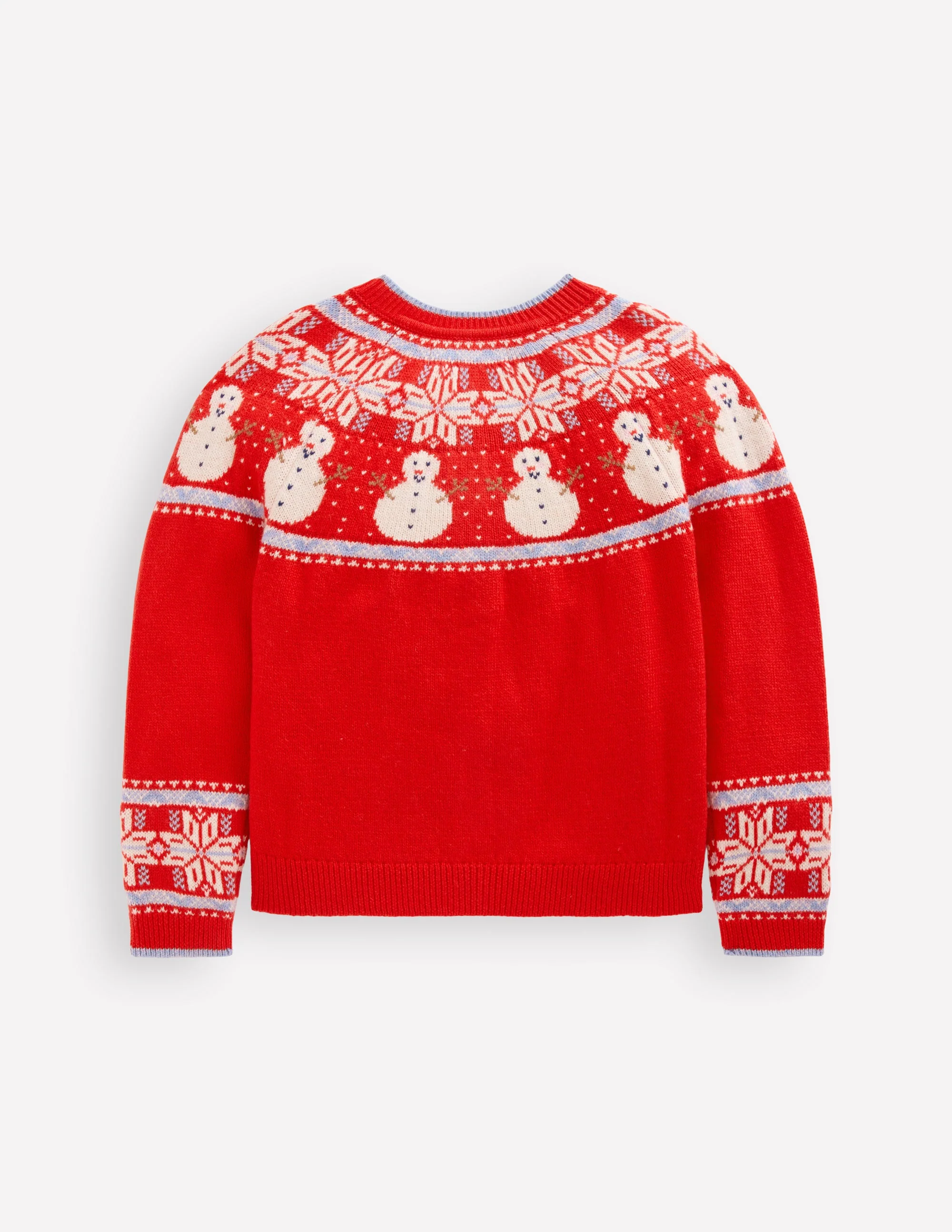Edie Fair-Isle-Strickjacke-Mohnblumenrot Schneemann - Image 2