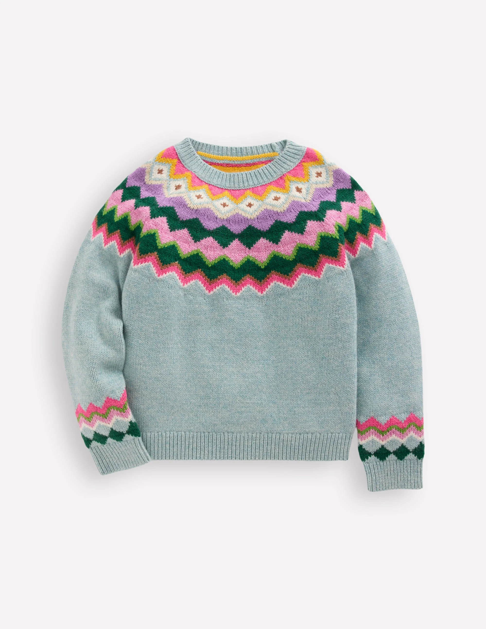 Eleanor Fair-Isle-Pullover-Blauer Meeresnebel Fair Isle - Image 3
