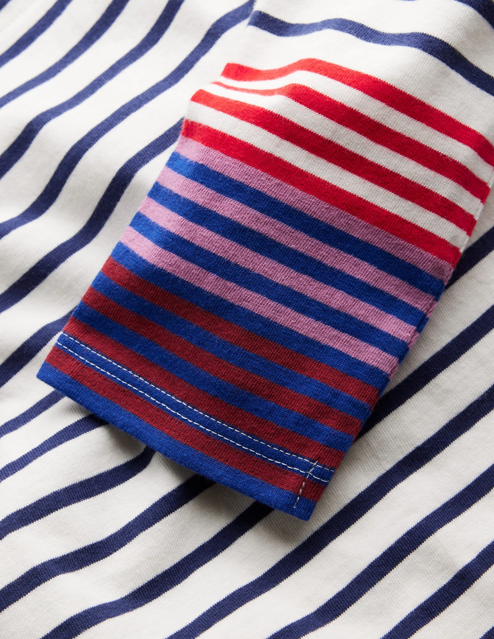 Ella Bretonshirt-Marineblau/Rosa Manschetten - Image 3