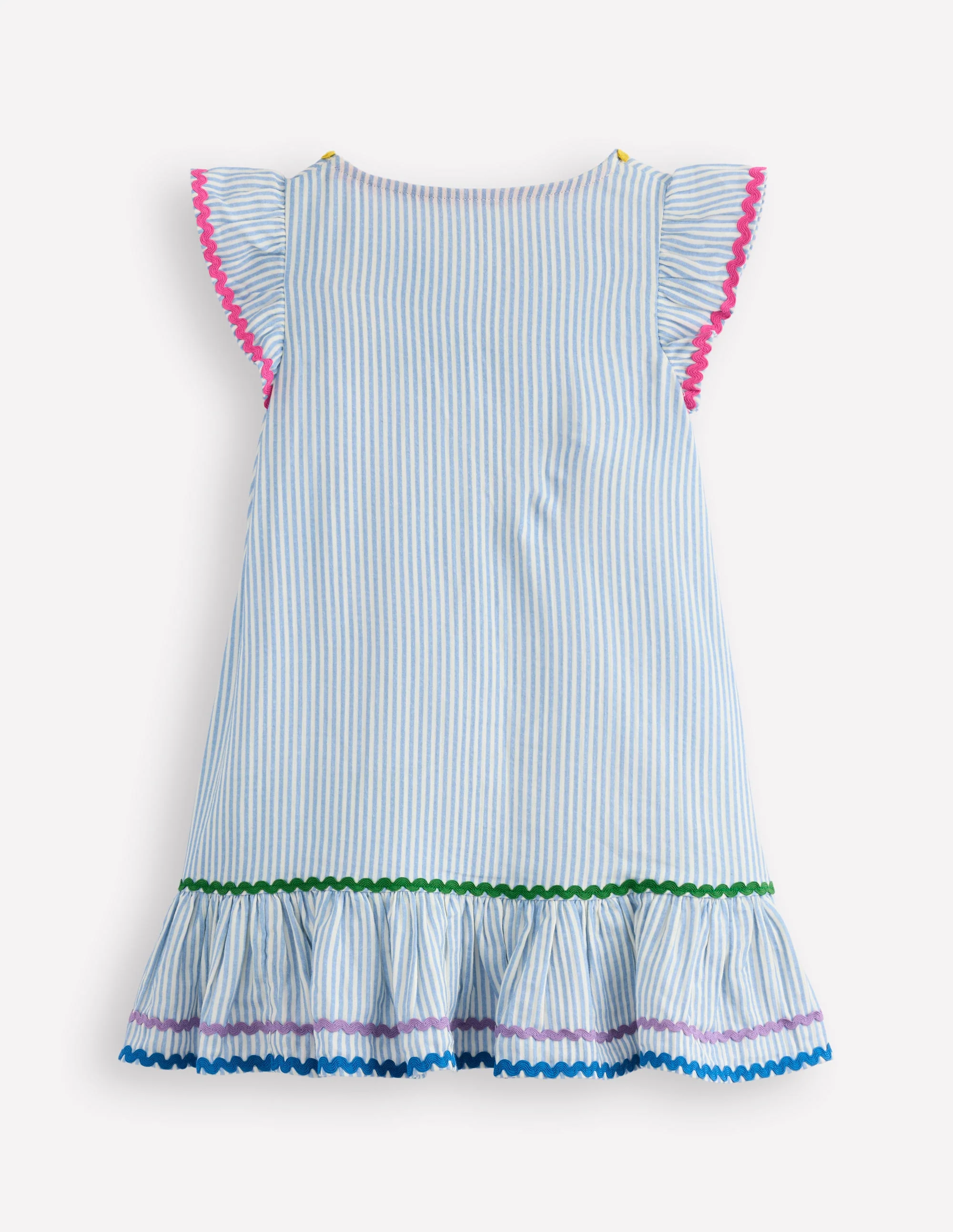 Emmy Gewebtes Strandkleid-Blau Drell Streifen - Image 2