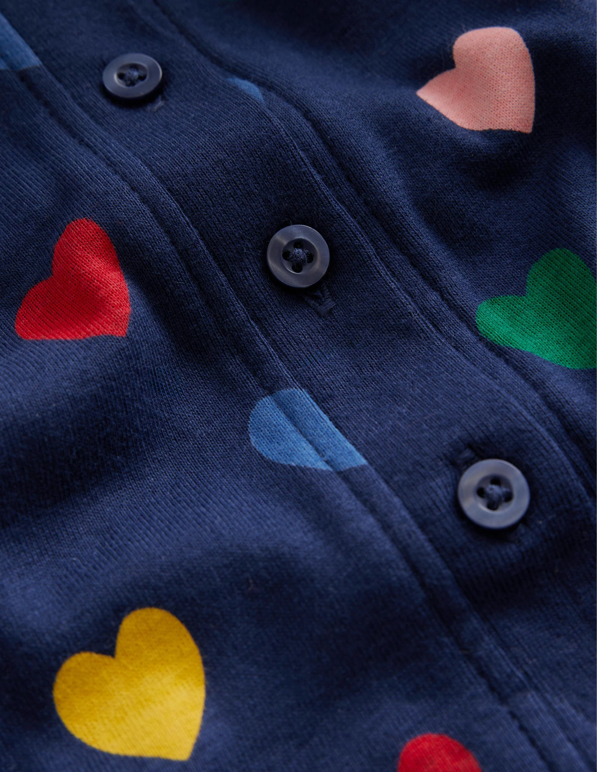 Eng anliegender, einteiliger Schlafanzug-Schuluniform-Marineblau Bunte Herzen - Image 3