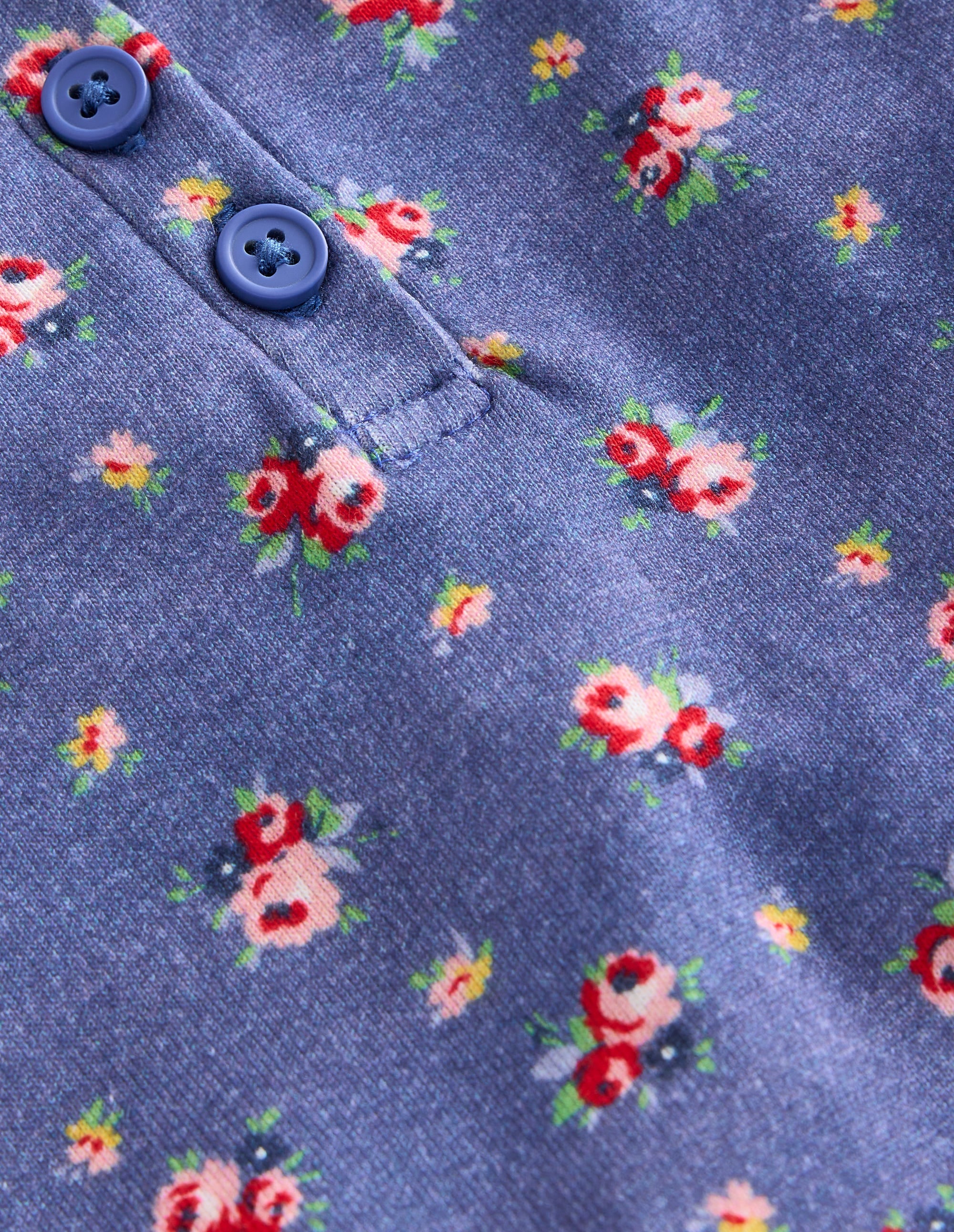 Eng anliegender Henley-Schlafanzug-Blauhäher Bouquet - Image 3