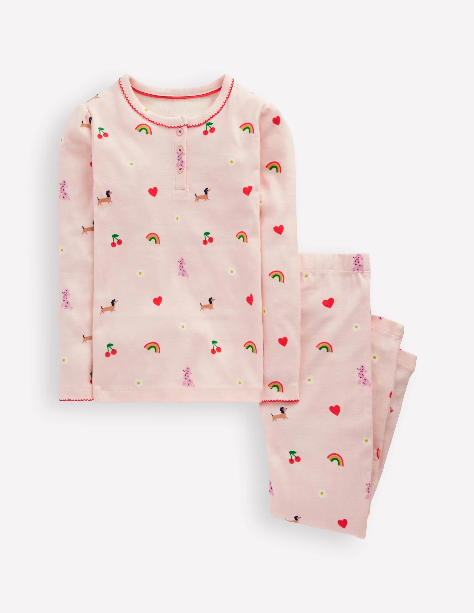 Eng anliegender Henley-Schlafanzug-Kreiderosa Paris
