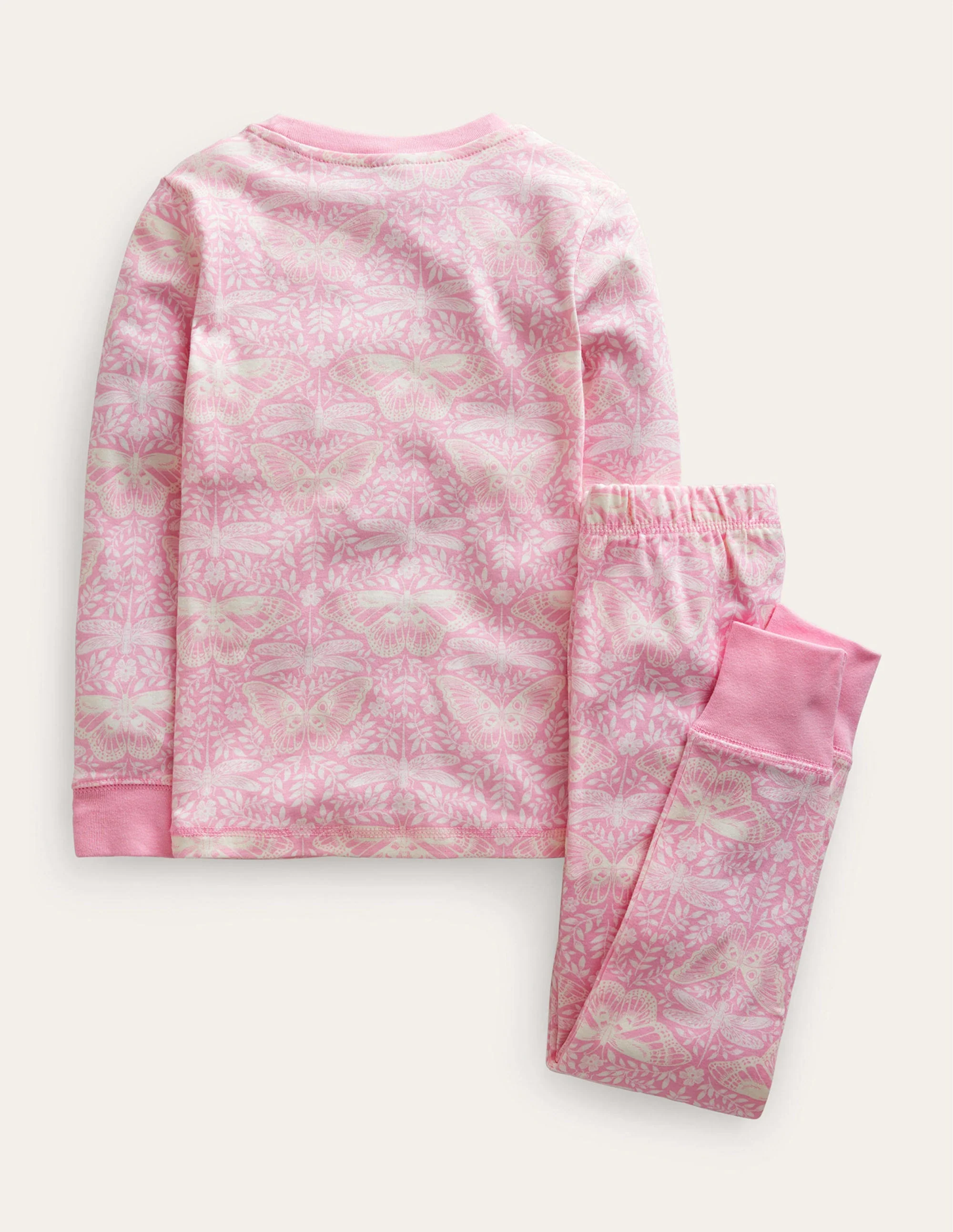 Eng anliegender, im Dunkeln leuchtender Pyjama-Cameo-Rosa Schmetterling - Image 2