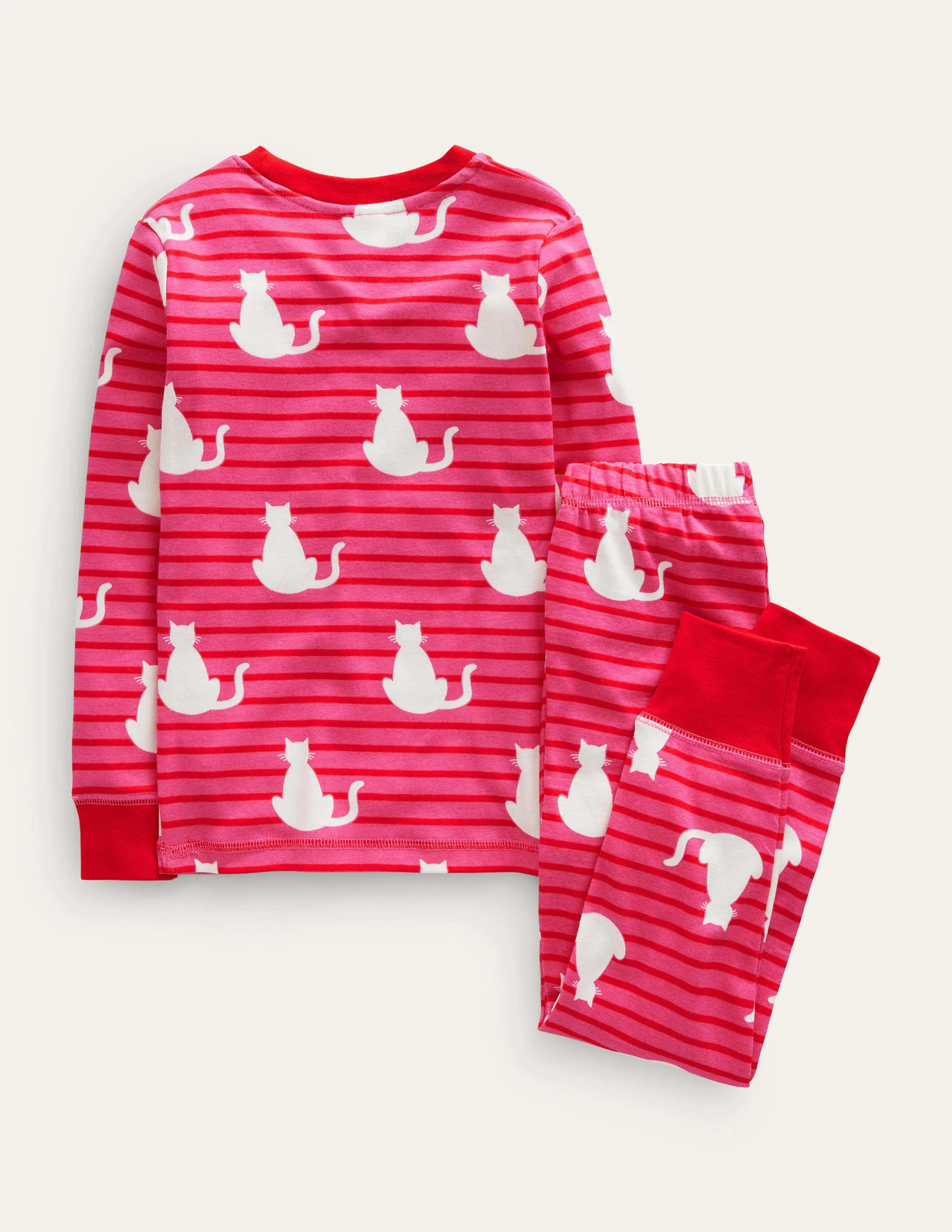Eng anliegender, im Dunkeln leuchtender Pyjama-Pink Katzen - Image 2