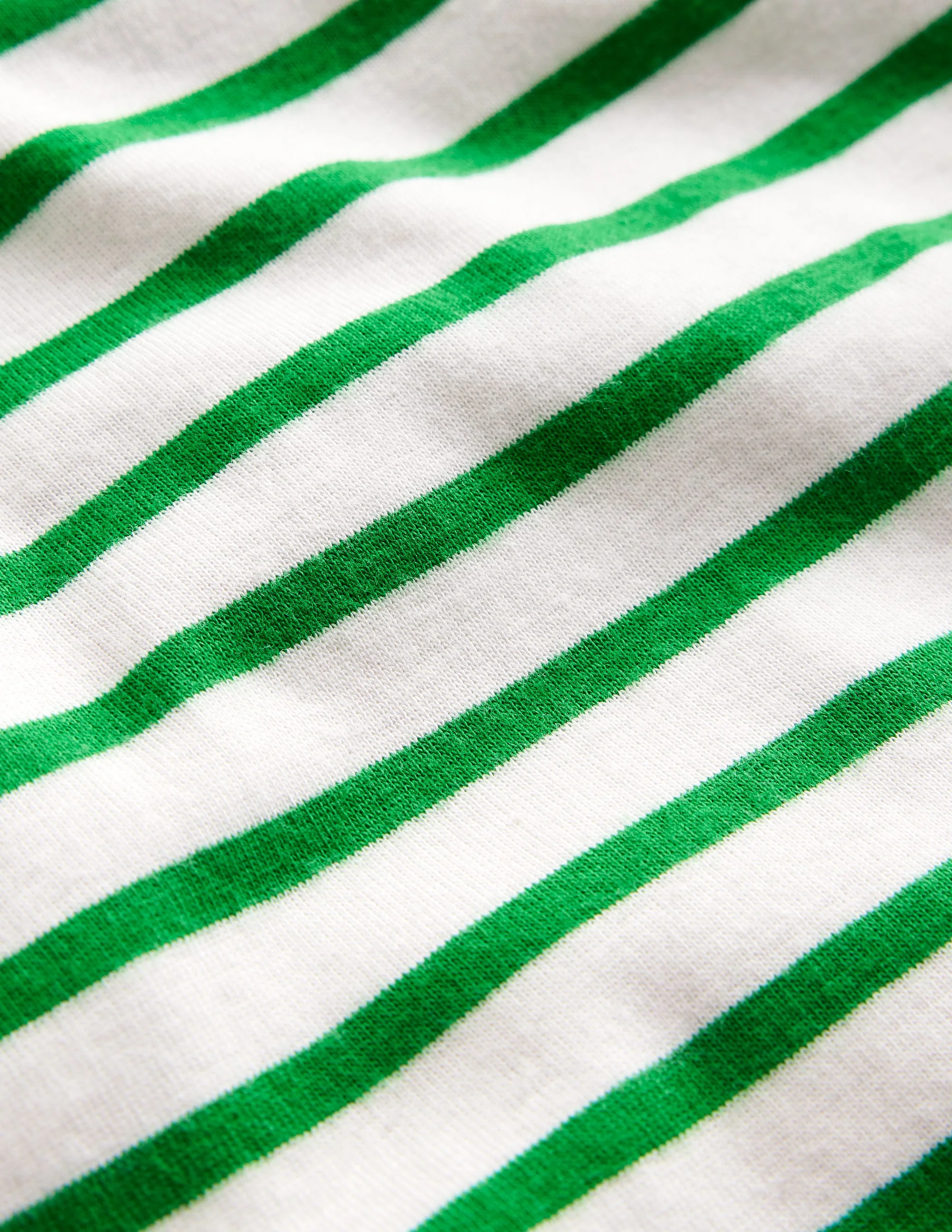 Eng anliegender, kurzer Schlafanzug mit Streifen-Naturweiß/Grün Breton - Image 3