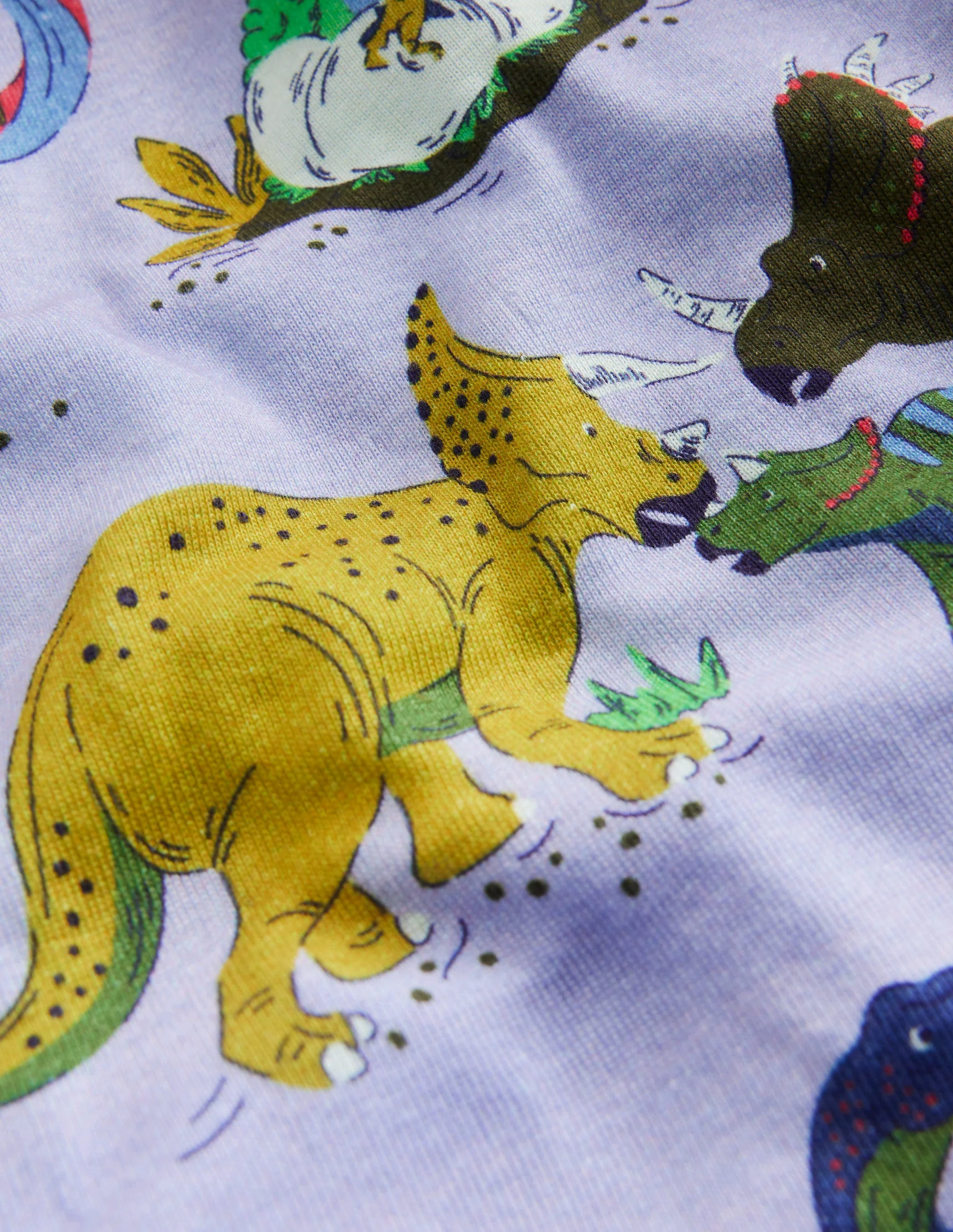 Eng anliegender, langer Schlafanzug-Flieder Dino-Familie - Image 3