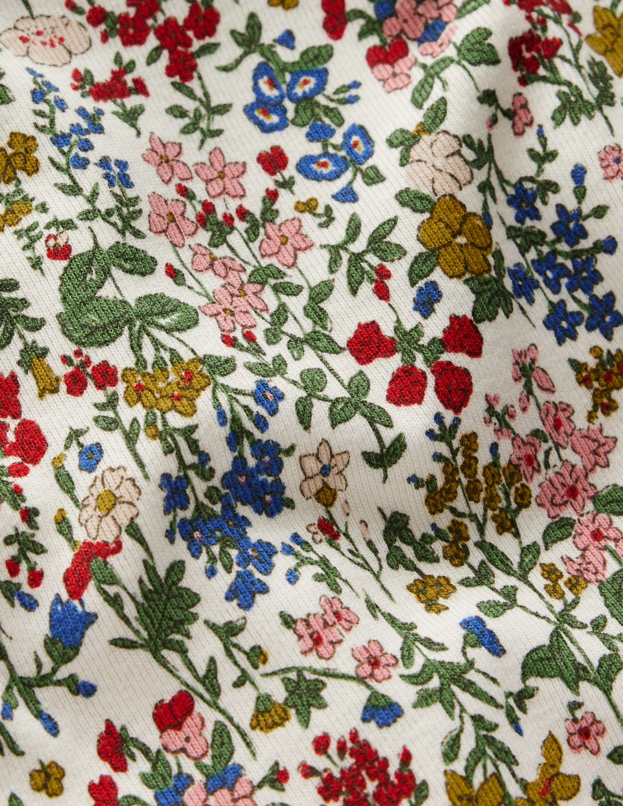 Eng anliegender, langer Schlafanzug-Sanftes Naturweiß Blumenmuster - Image 3