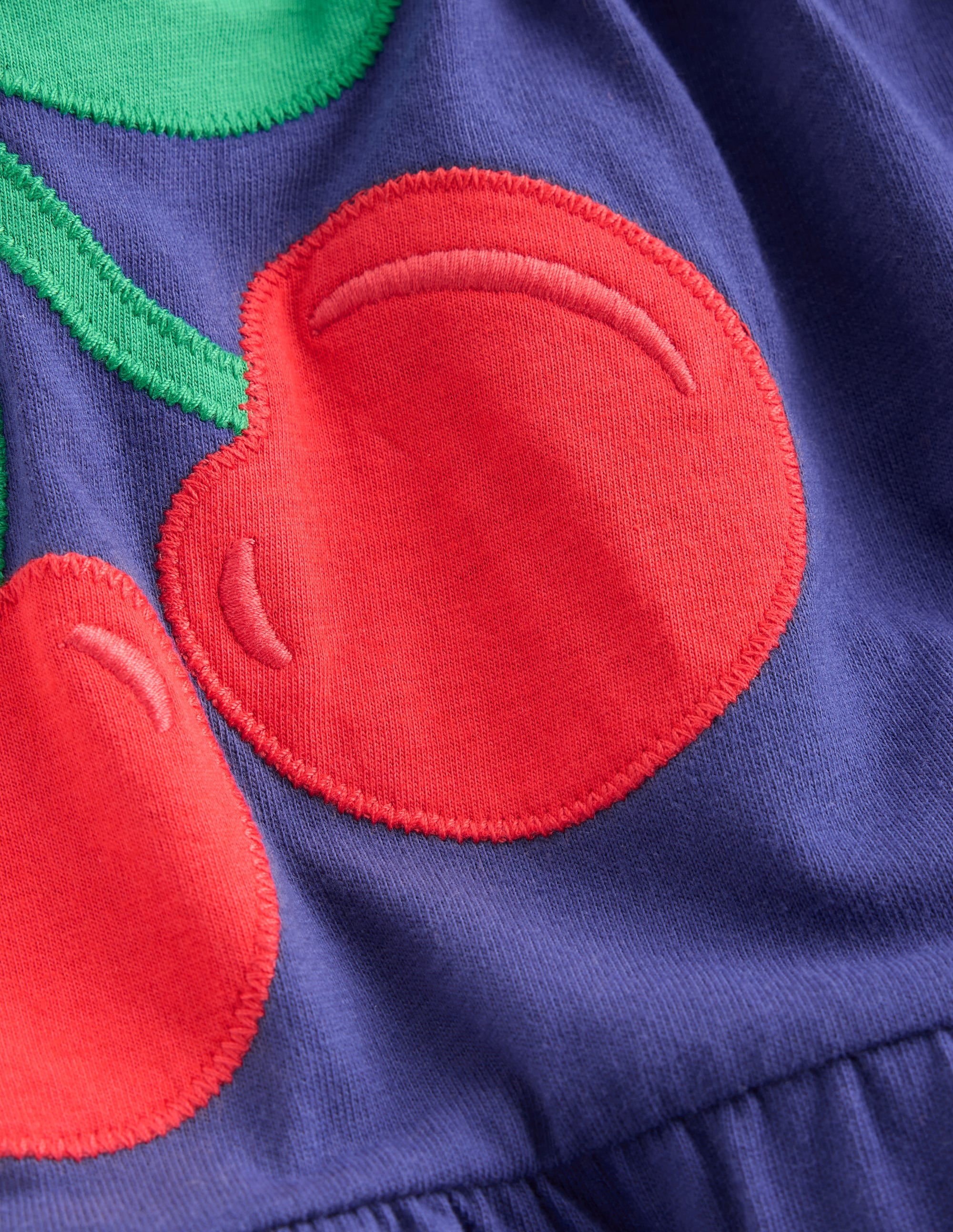 Enola Jerseykleid mit Applikation-Steuerbordblau Riesenkirschen - Image 3