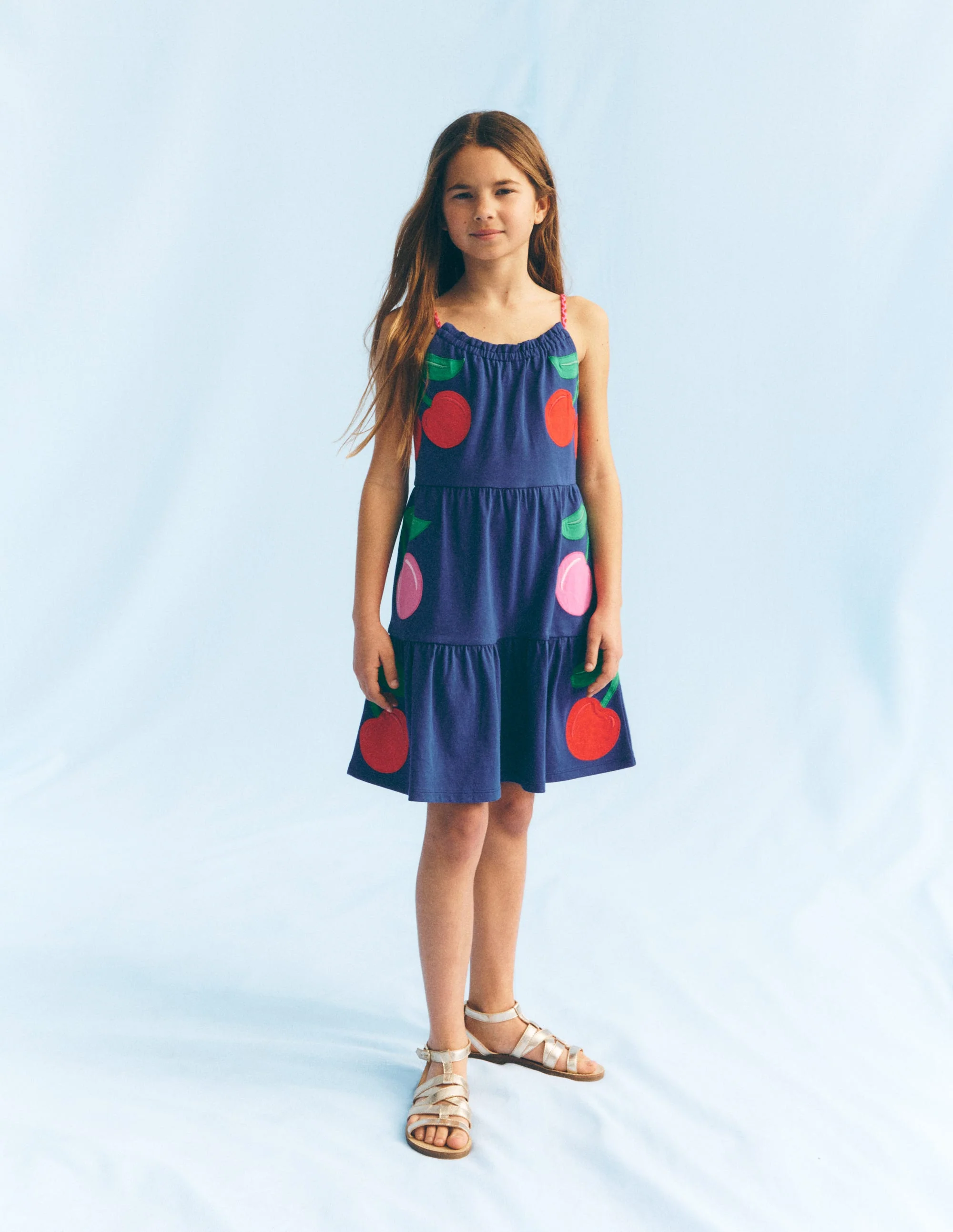 Enola Jerseykleid mit Applikation-Steuerbordblau Riesenkirschen - Image 4