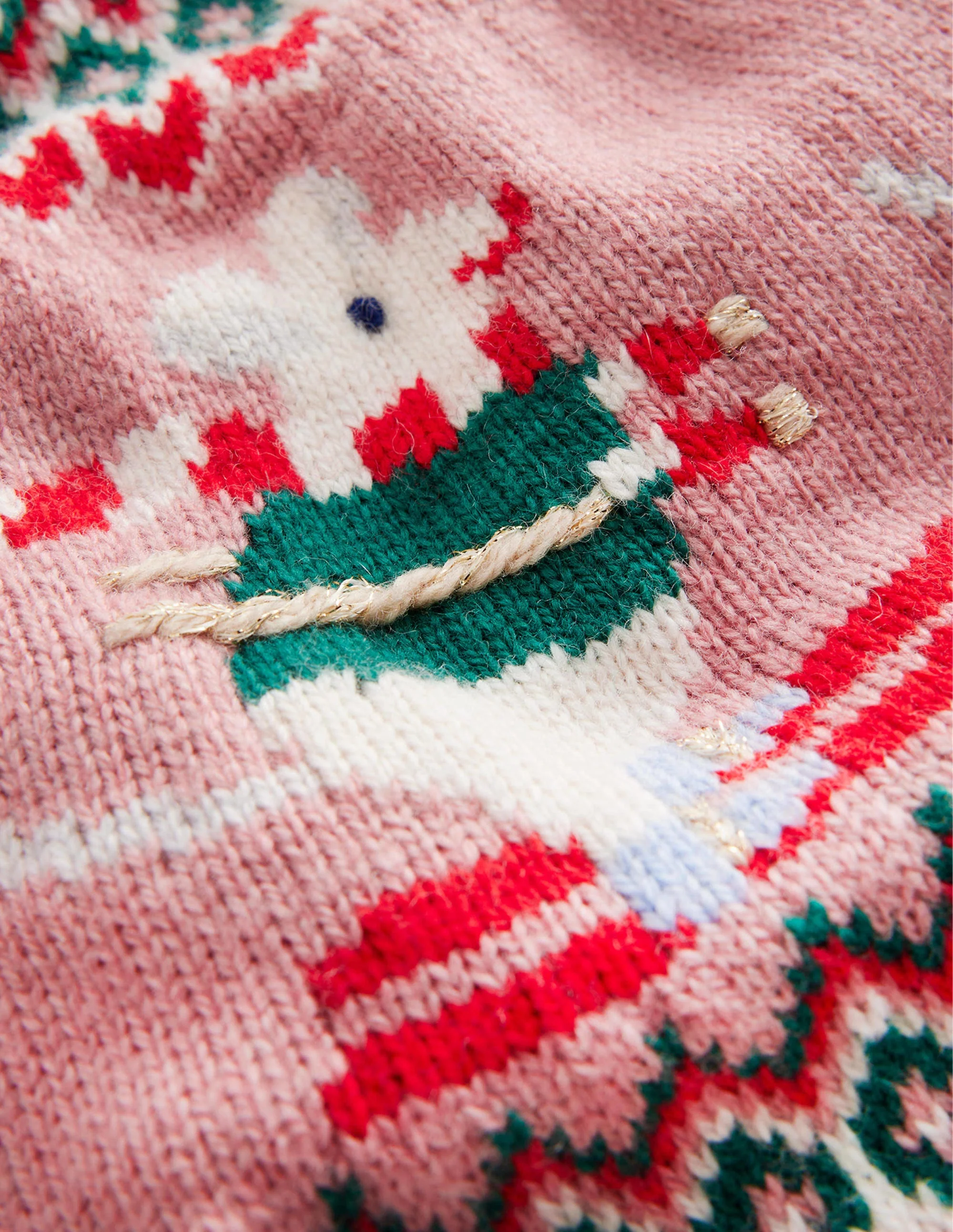 Fair-Isle-Pullover-Beige Meliert Skifahrende Mäuse - Image 3