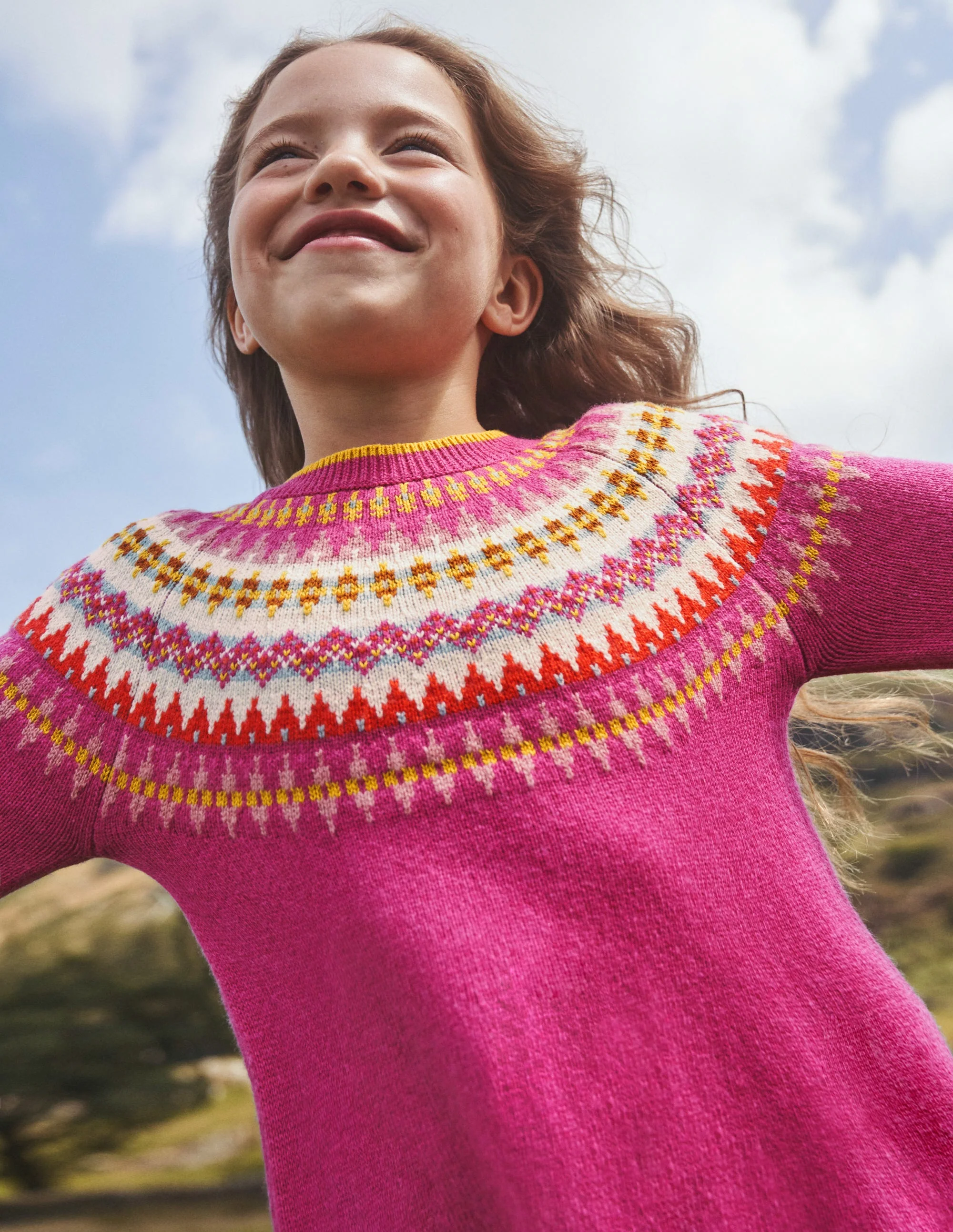 Fair-Isle-Pulloverkleid-Mittelrosa Fair-Isle - Image 4