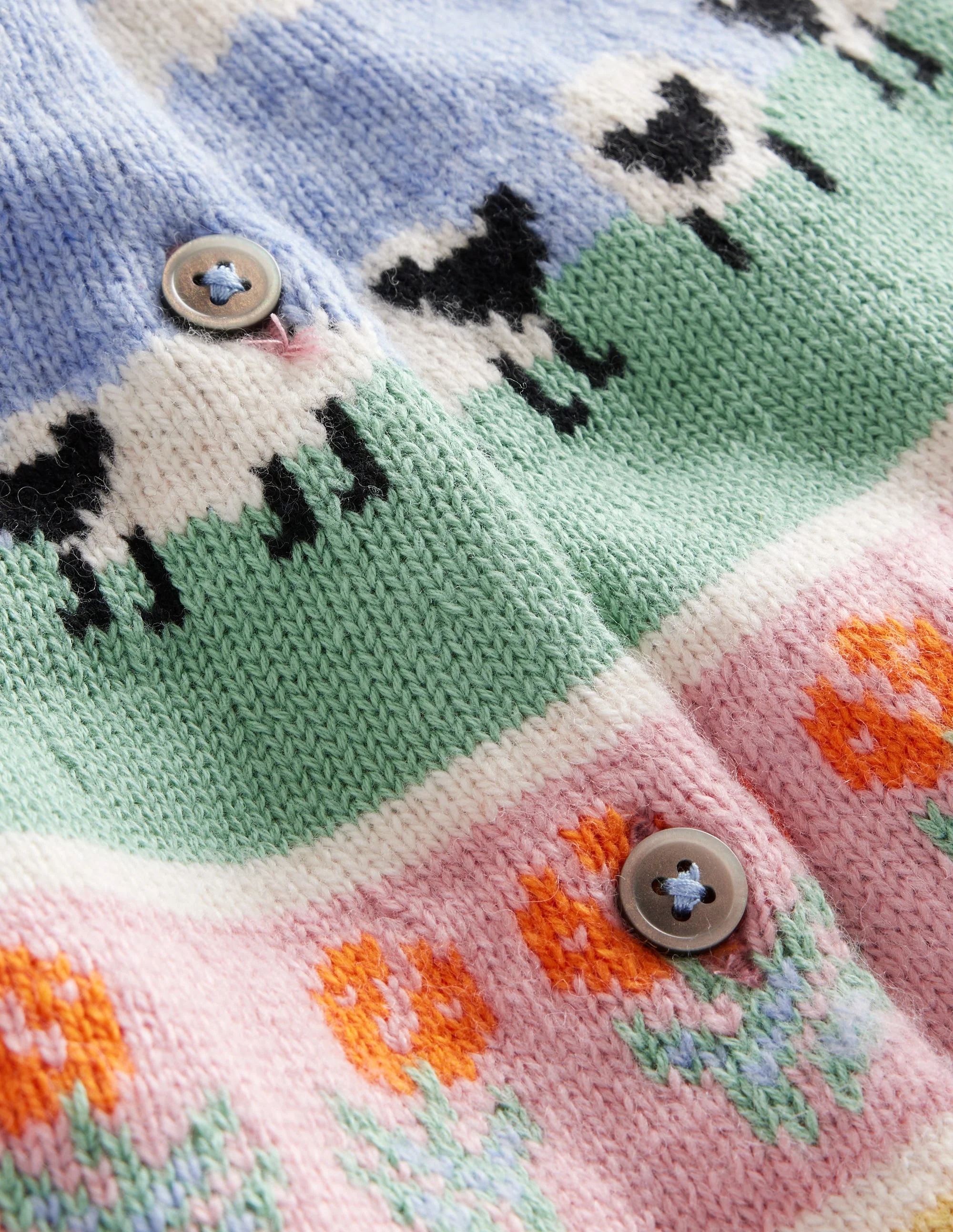 Fair-Isle-Strickjacke-Mandelrosa Ostern Tiere - Image 3