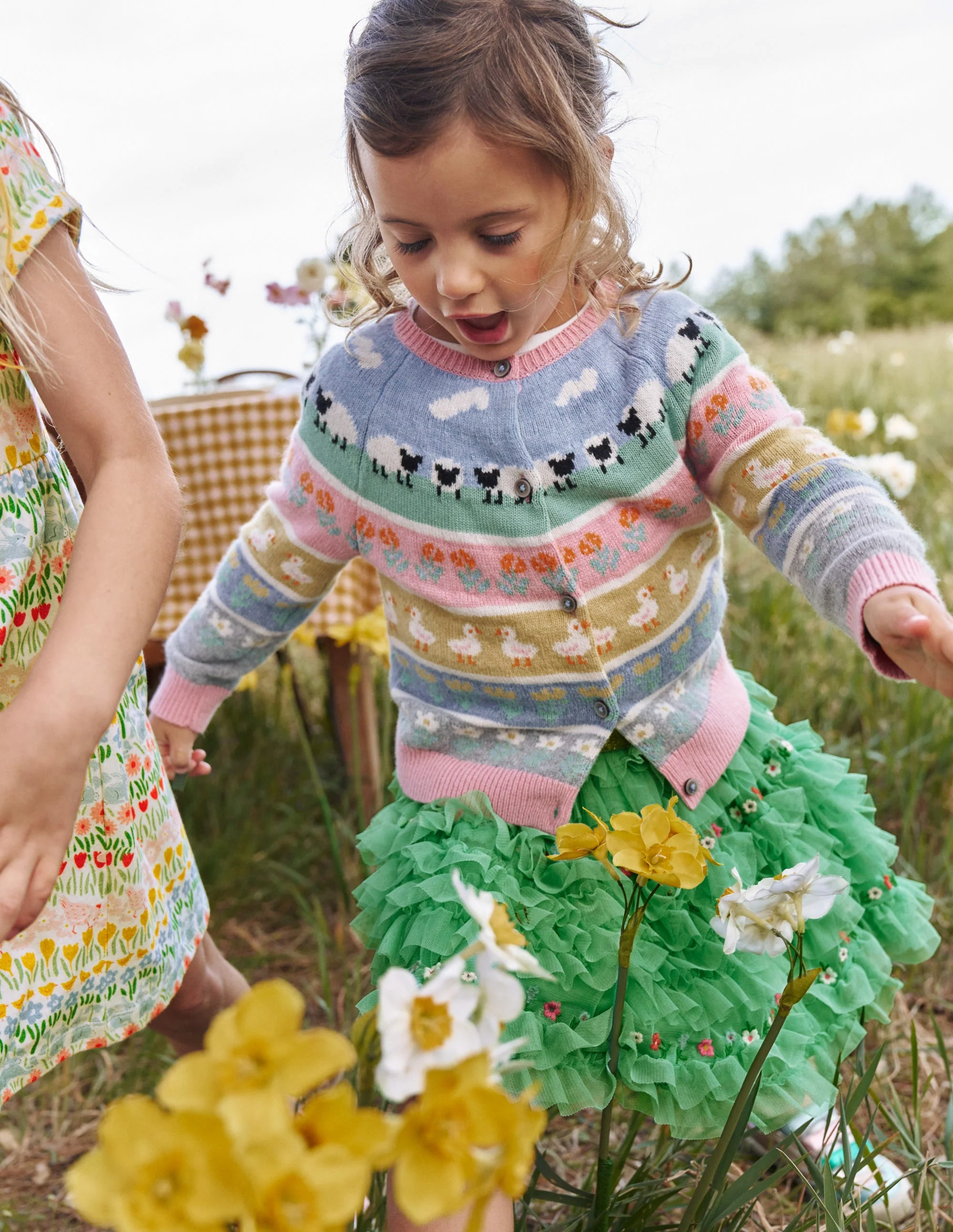 Fair-Isle-Strickjacke-Mandelrosa Ostern Tiere - Image 4