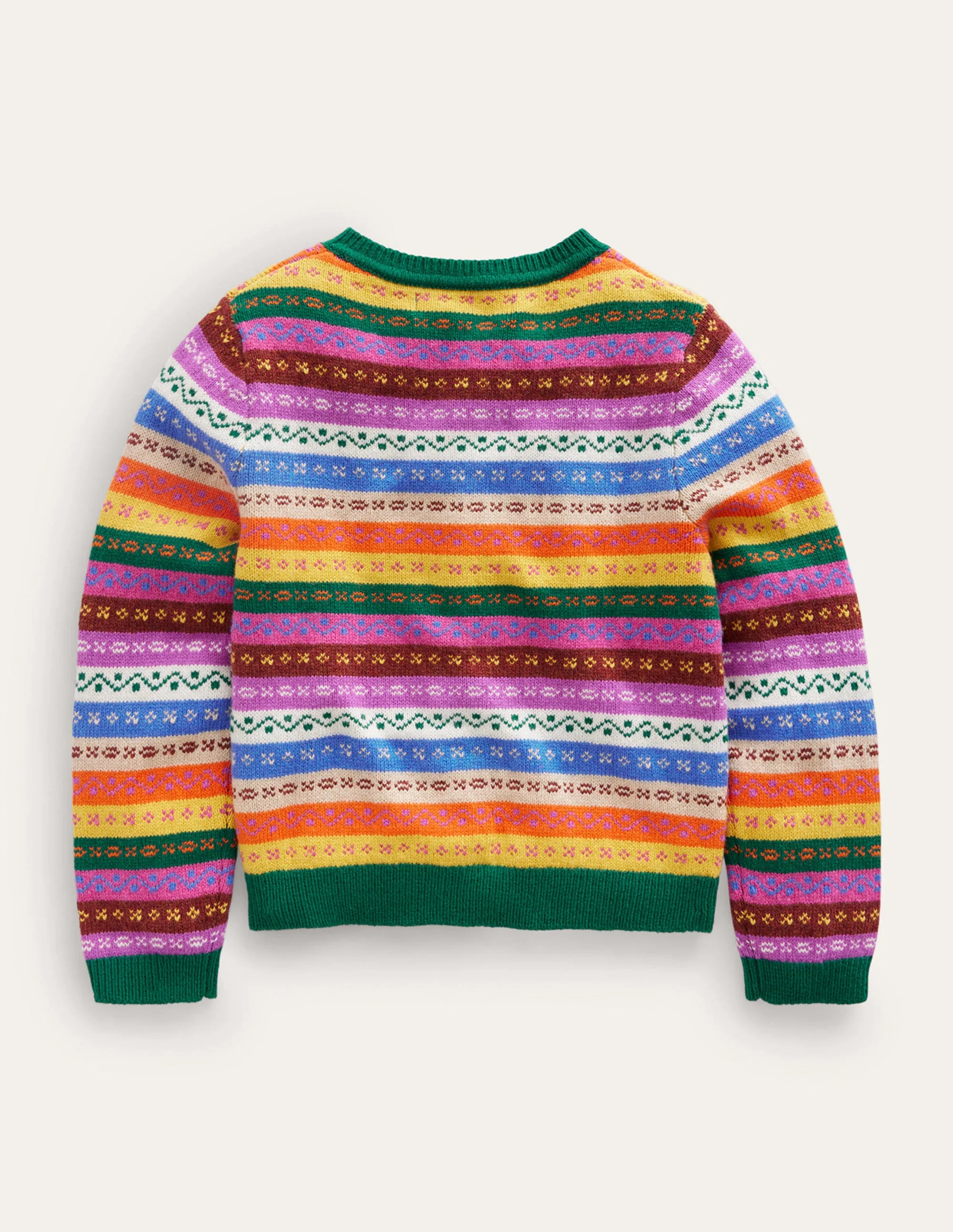 Fair-Isle-Strickjacke-Regenbogen Bunt Gestreift - Image 2