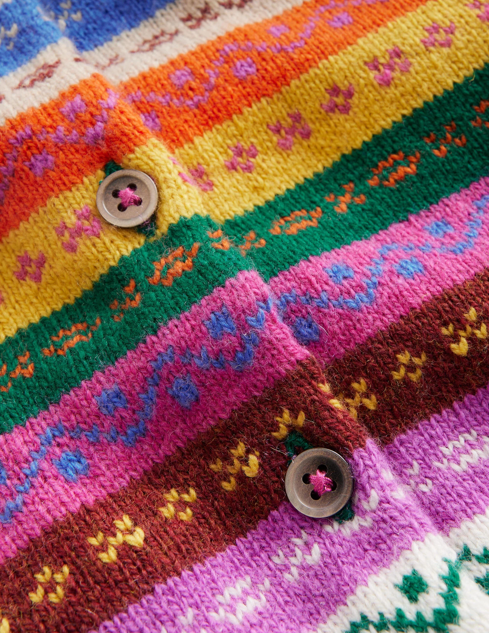 Fair-Isle-Strickjacke-Regenbogen Bunt Gestreift - Image 3