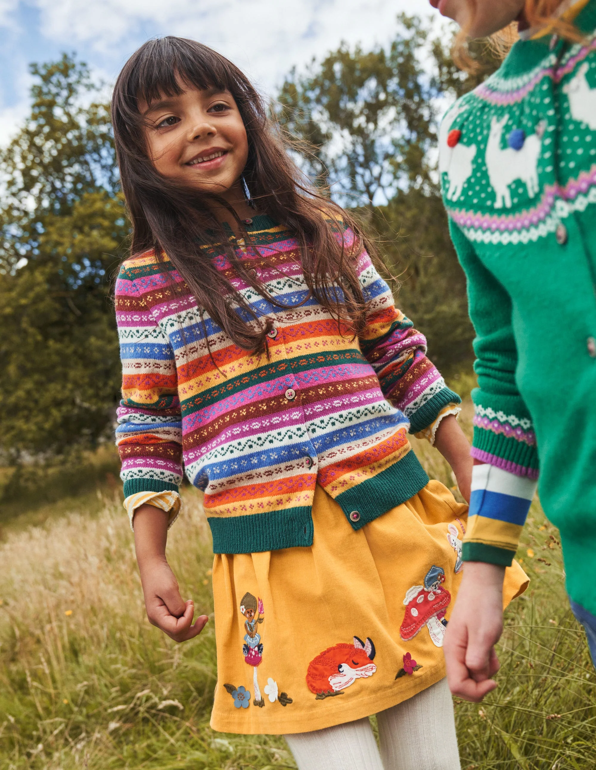Fair-Isle-Strickjacke-Regenbogen Bunt Gestreift - Image 4