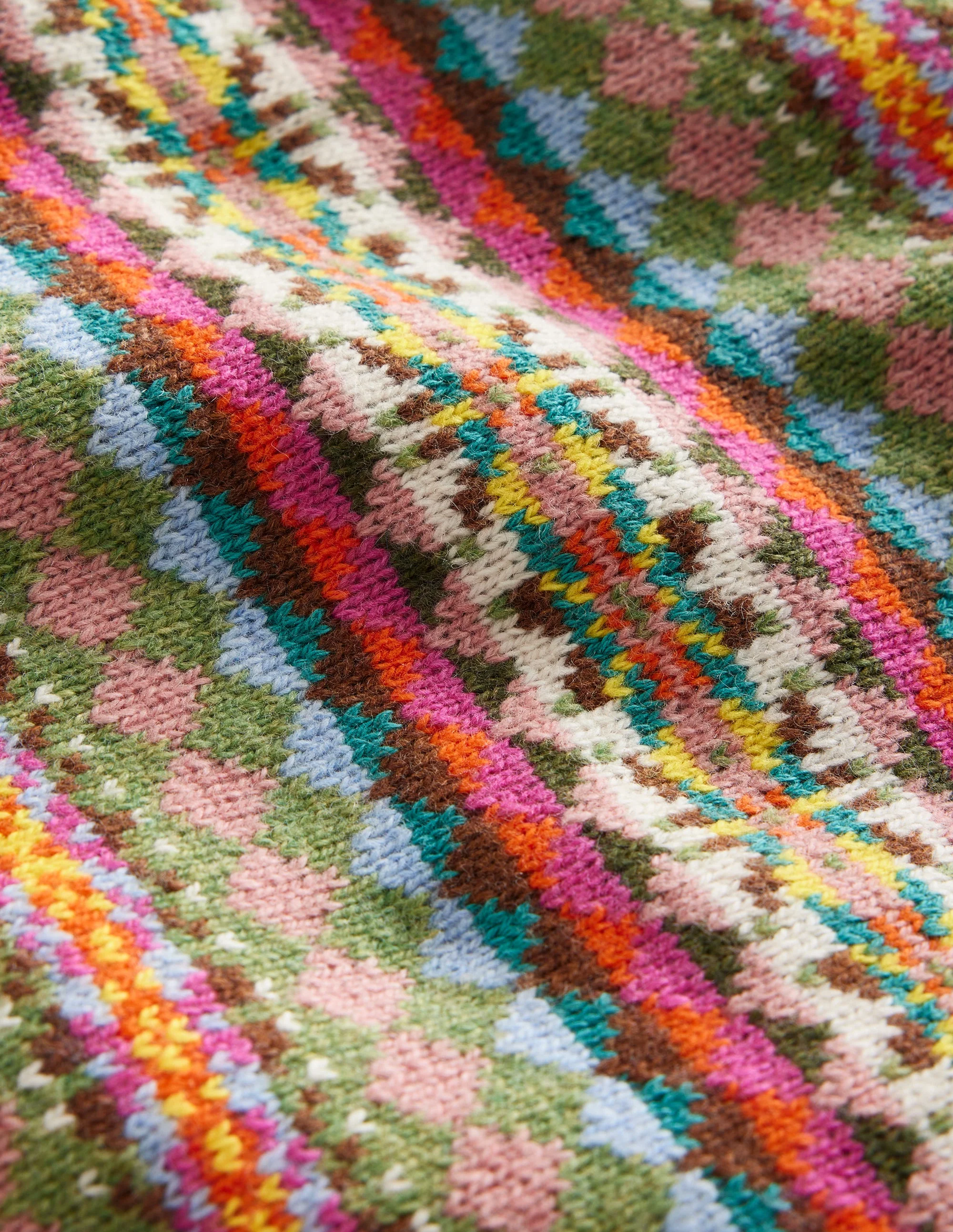 Fair-Isle-Stricktop-Grün/Rosa Fair-Isle - Image 7