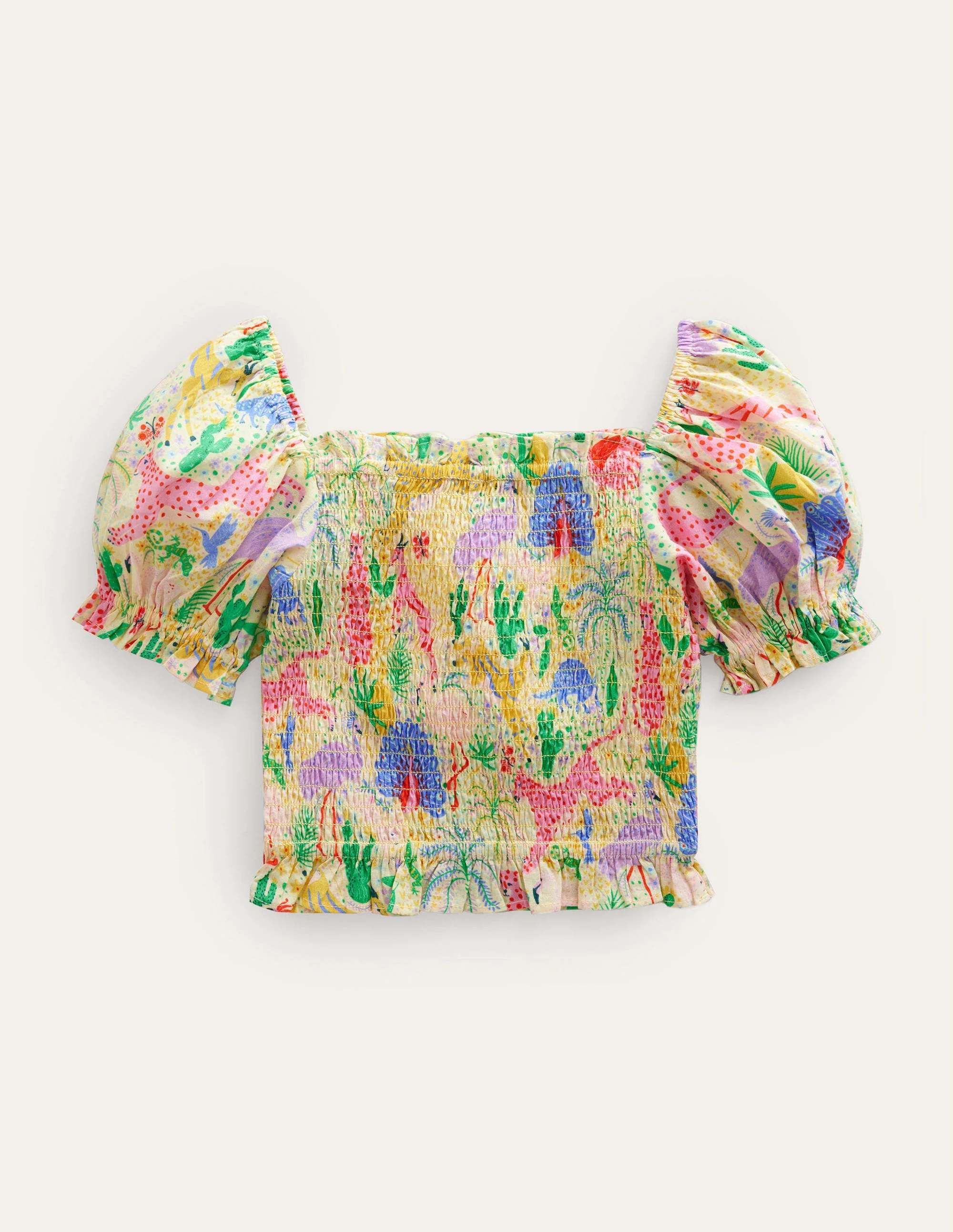 Farblich abgestimmte Bluse mit Raffungen-Bunt, Wüstenmotiv - Image 2