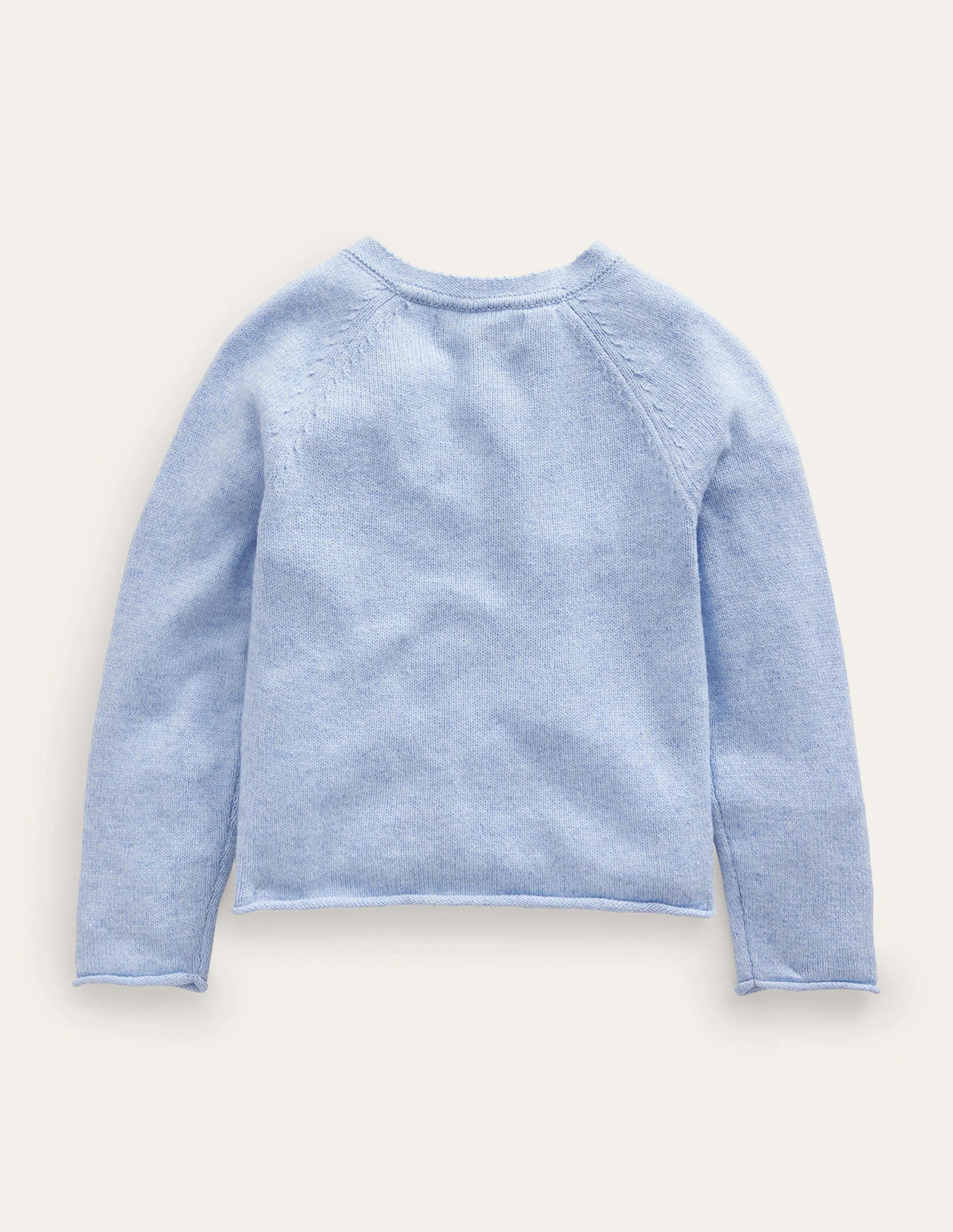 Festliche Häkelstrickjacke-Kieselblau Rentier - Image 2