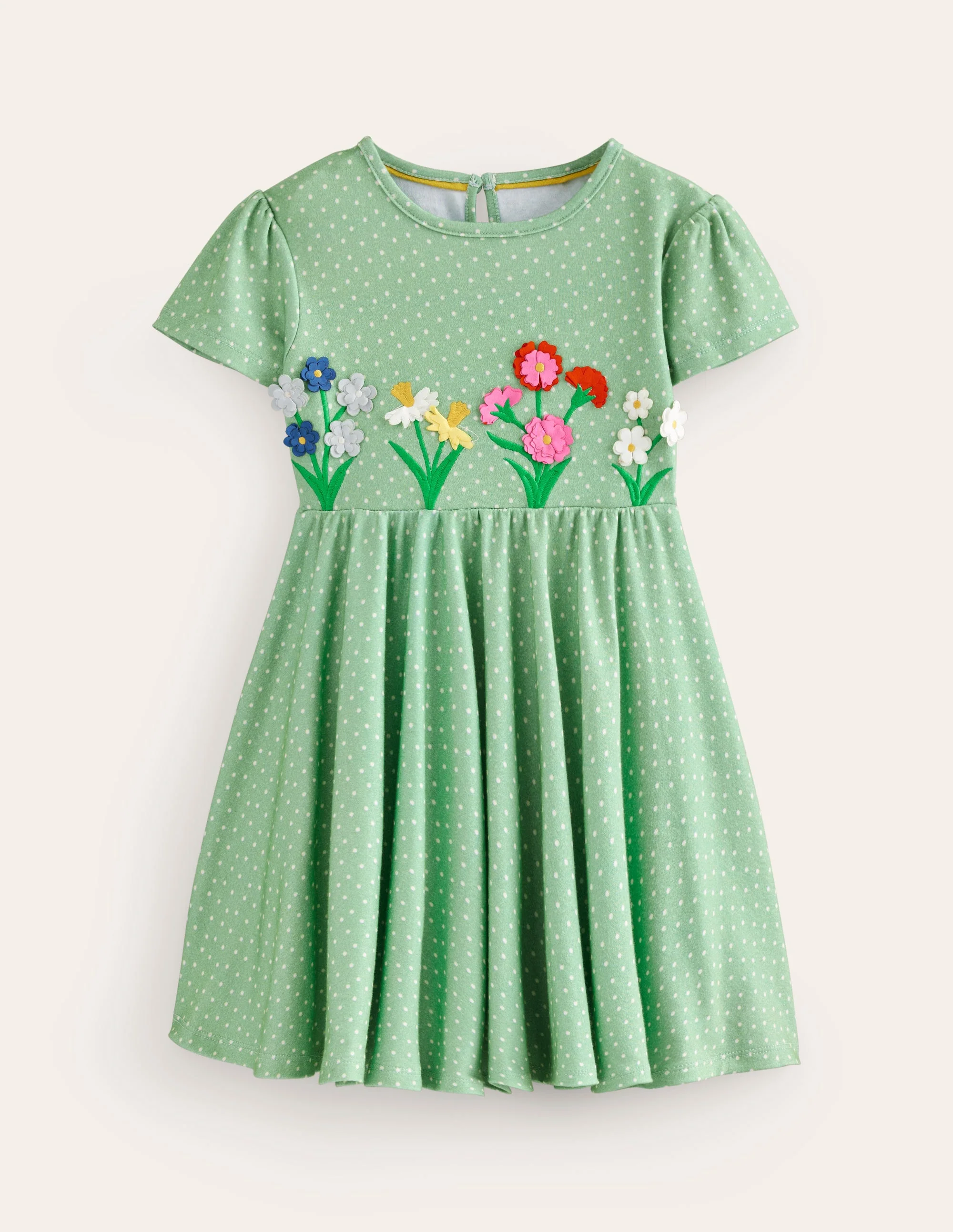 Flatterndes Kleid zum Herumwirbeln-Pistaziengrün Blumen