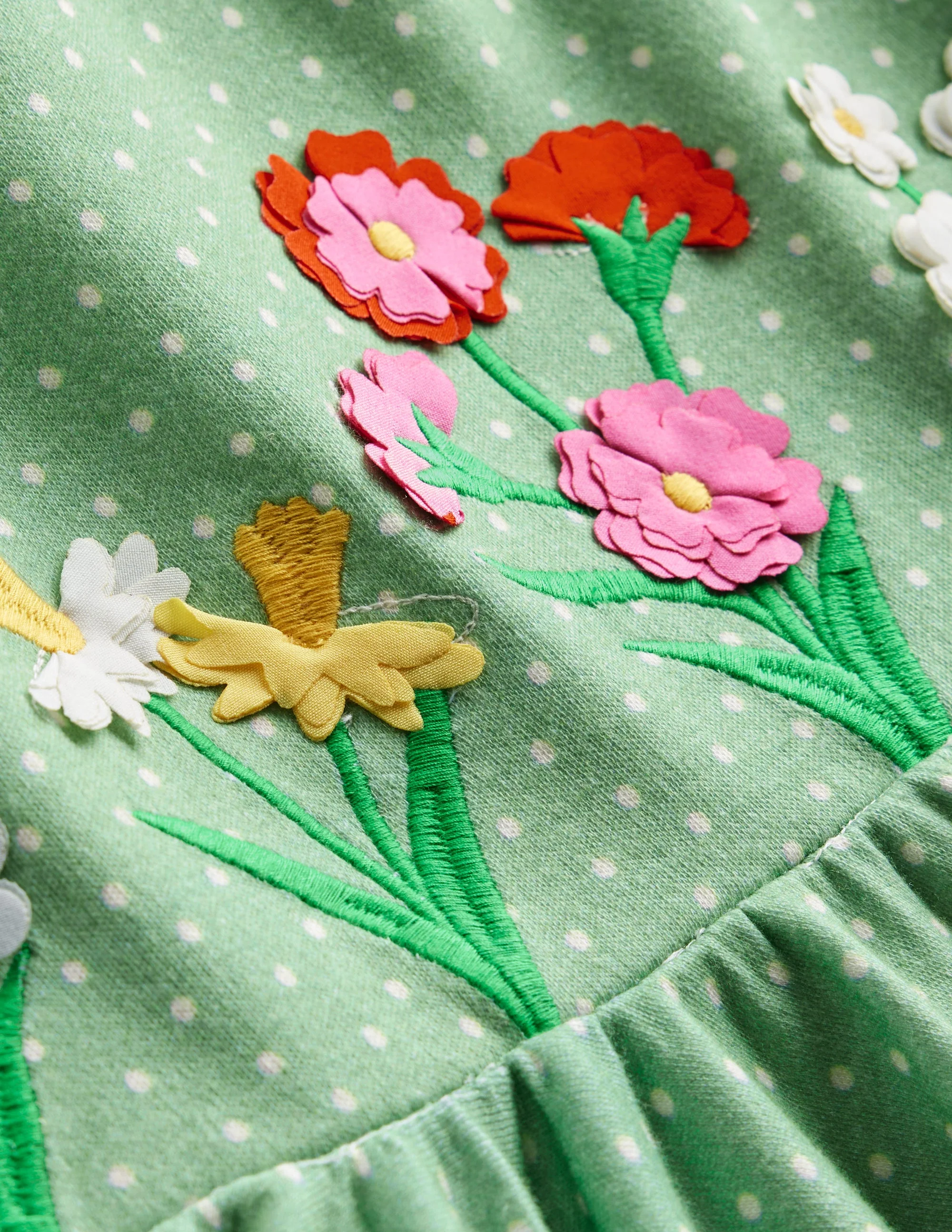 Flatterndes Kleid zum Herumwirbeln-Pistaziengrün Blumen - Image 3