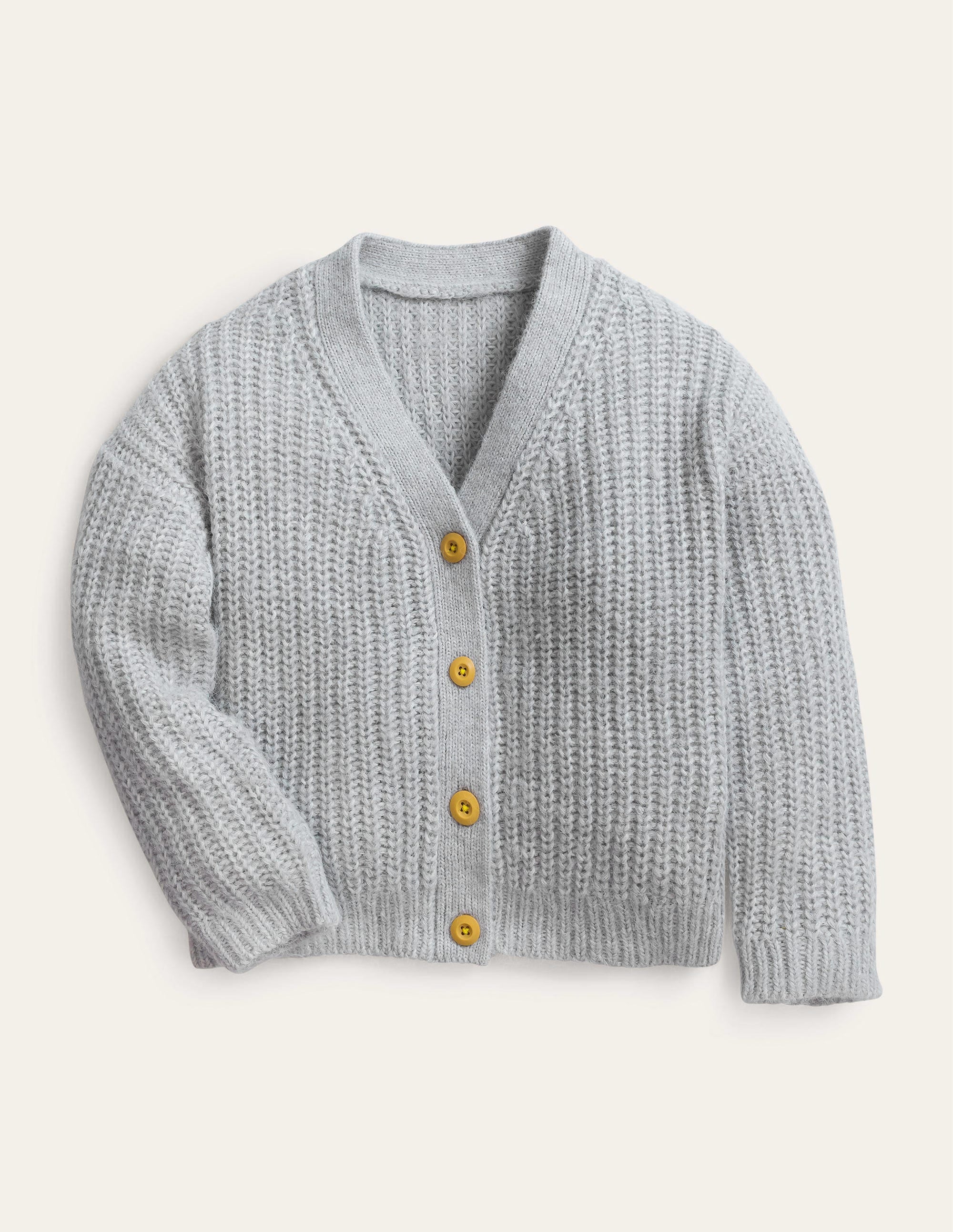Flauschiger Cardigan-Silber Meliert