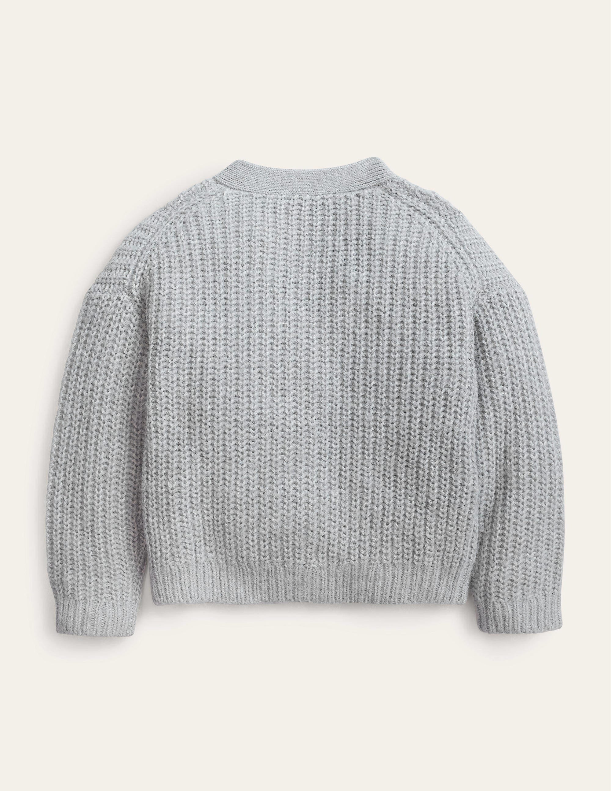 Flauschiger Cardigan-Silber Meliert - Image 2