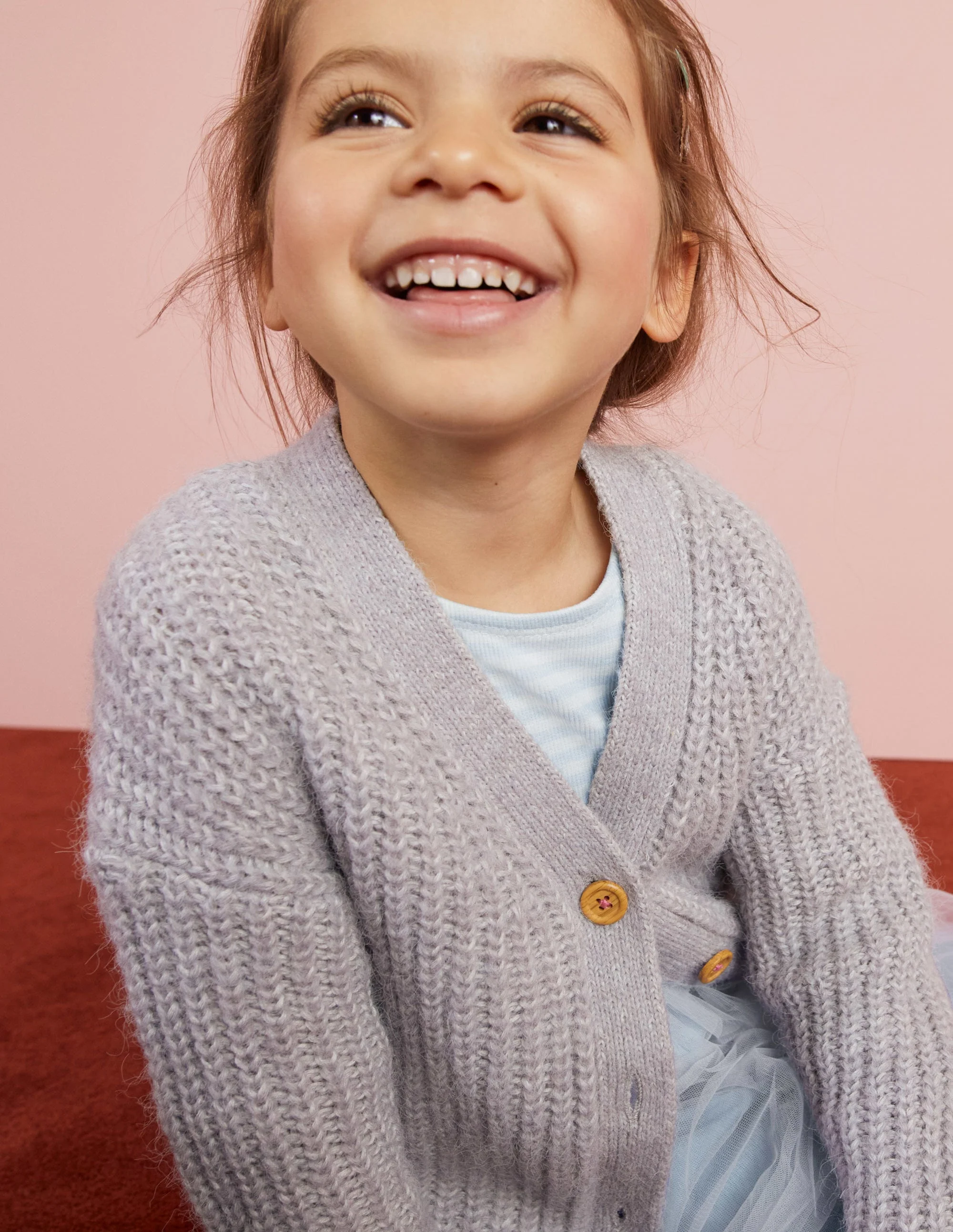 Flauschiger Cardigan-Silber Meliert - Image 5