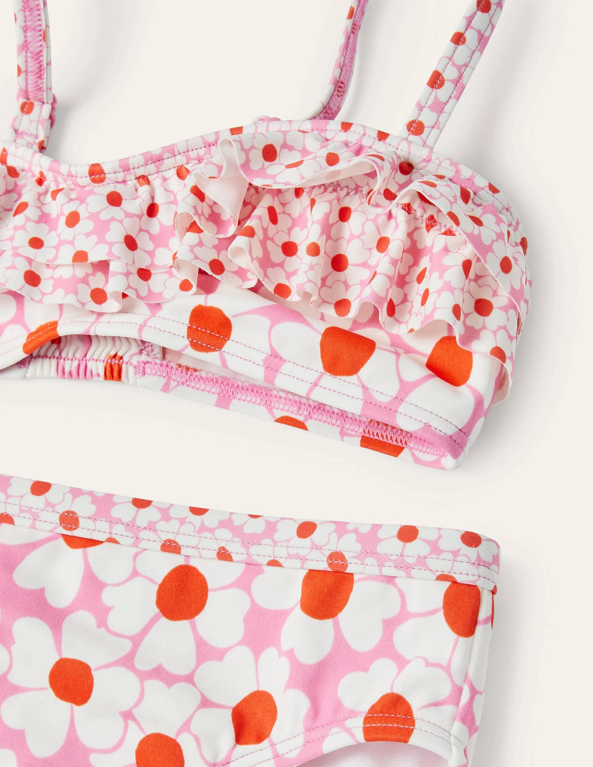 Florales Bikiniset-Pflaumenblütenrosa, Gänseblümchenmuster - Image 3